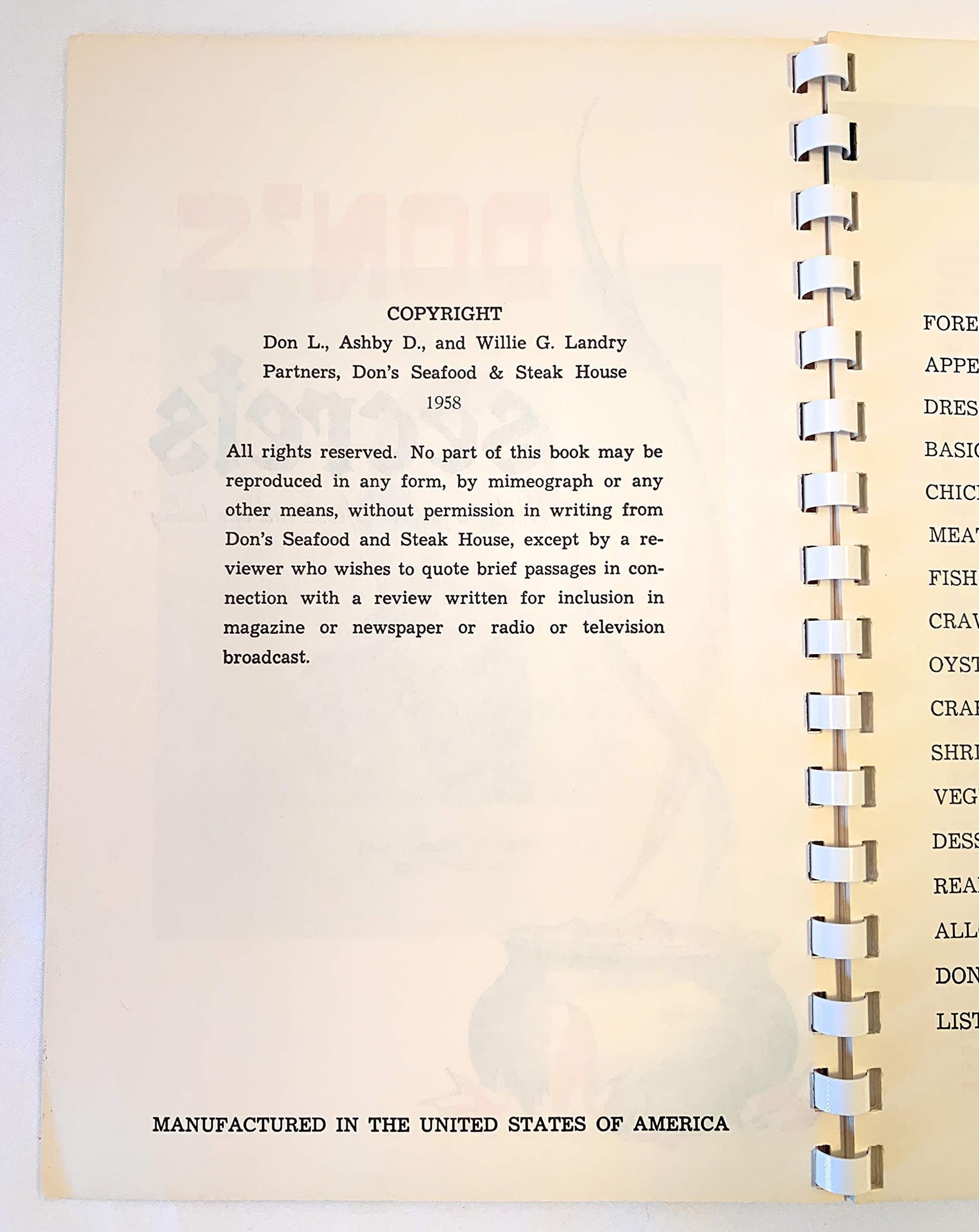 Don's Secrets: Providing Cooking Magic for Our Restaurants in Lafayette, Baton Rouge, Shreveport, Metairie, Beaumont, Houston used book depot