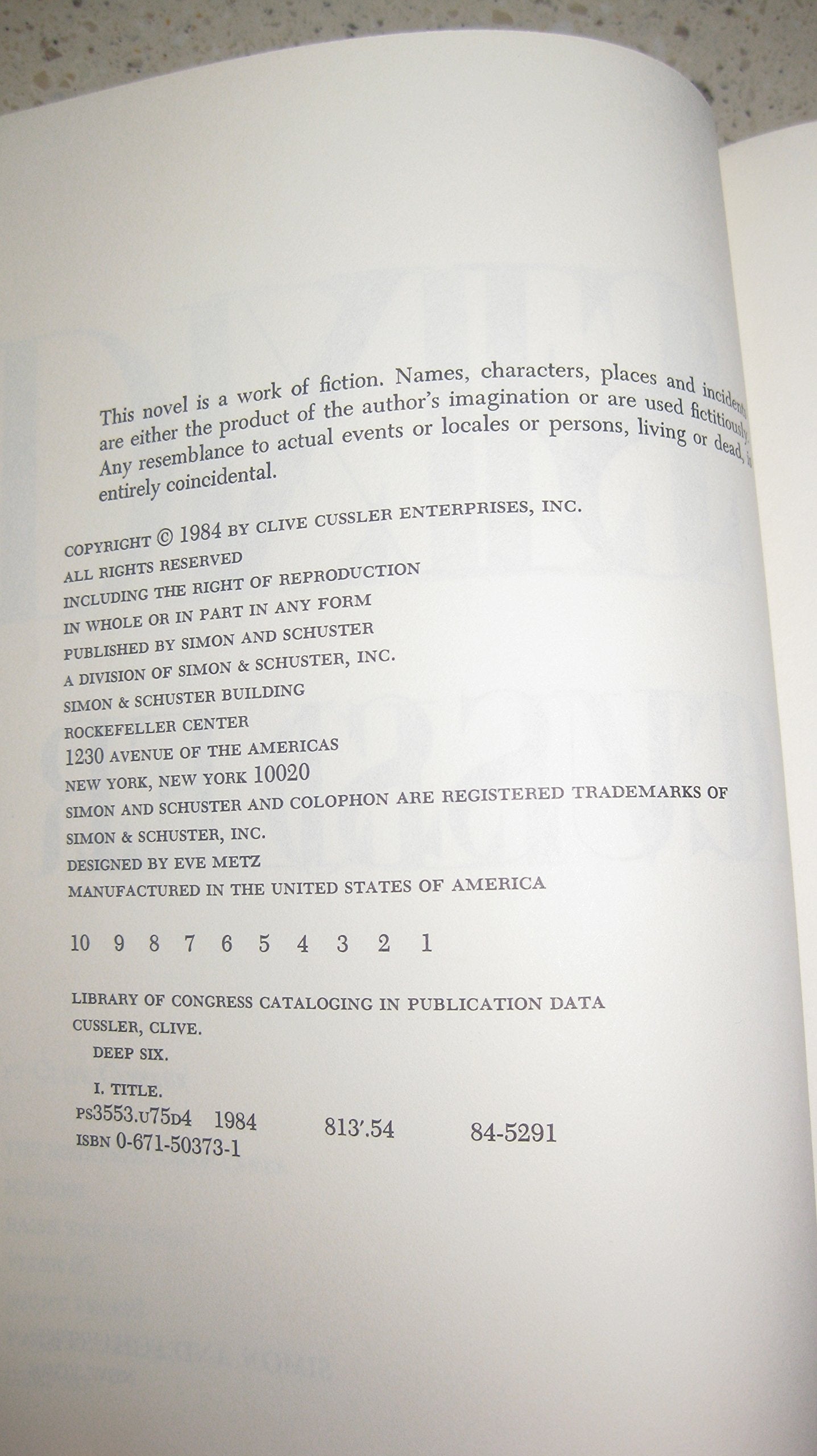 Deep Six (Dirk Pitt Adventure) used book depot