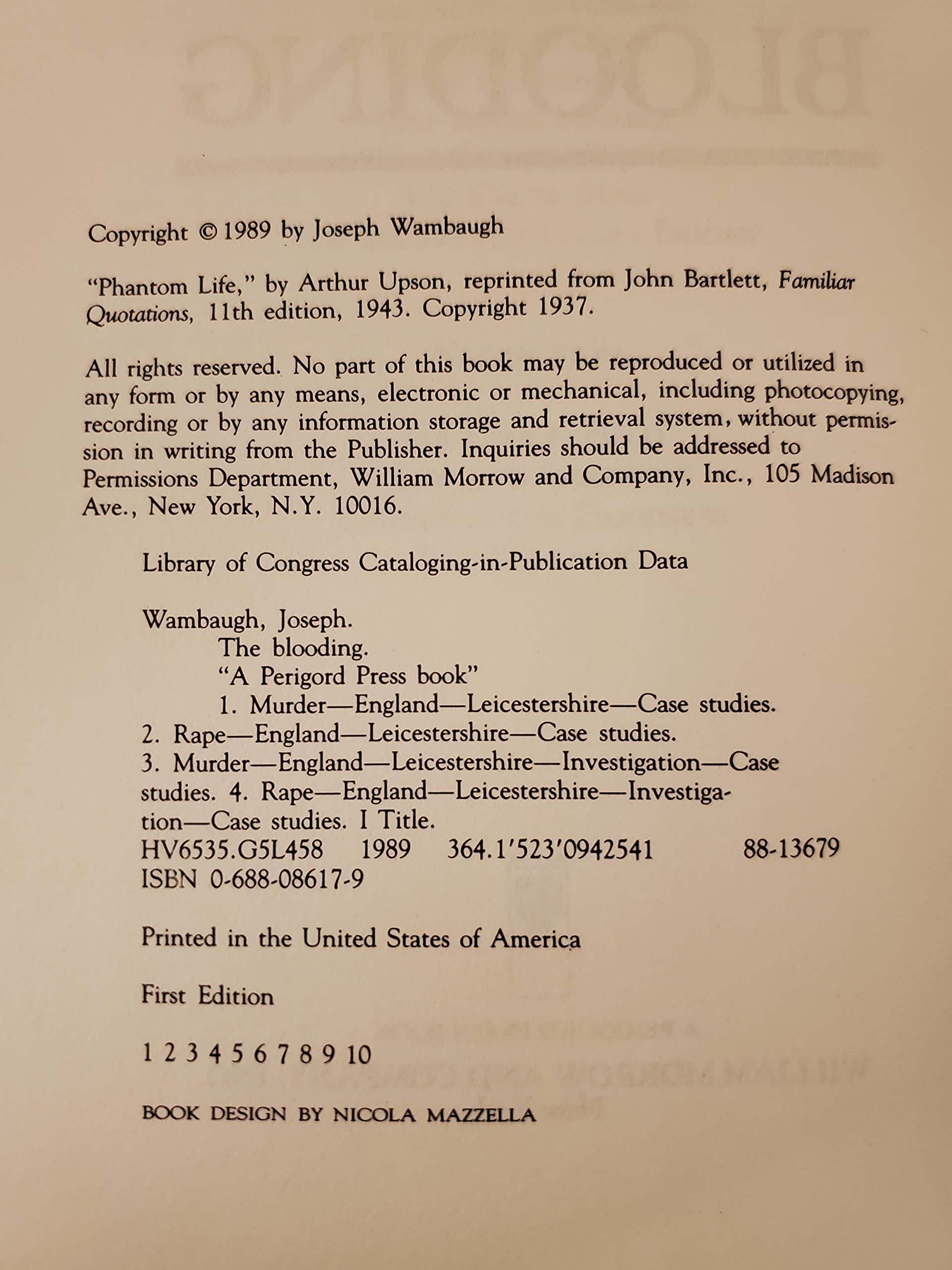 The Blooding used book depot