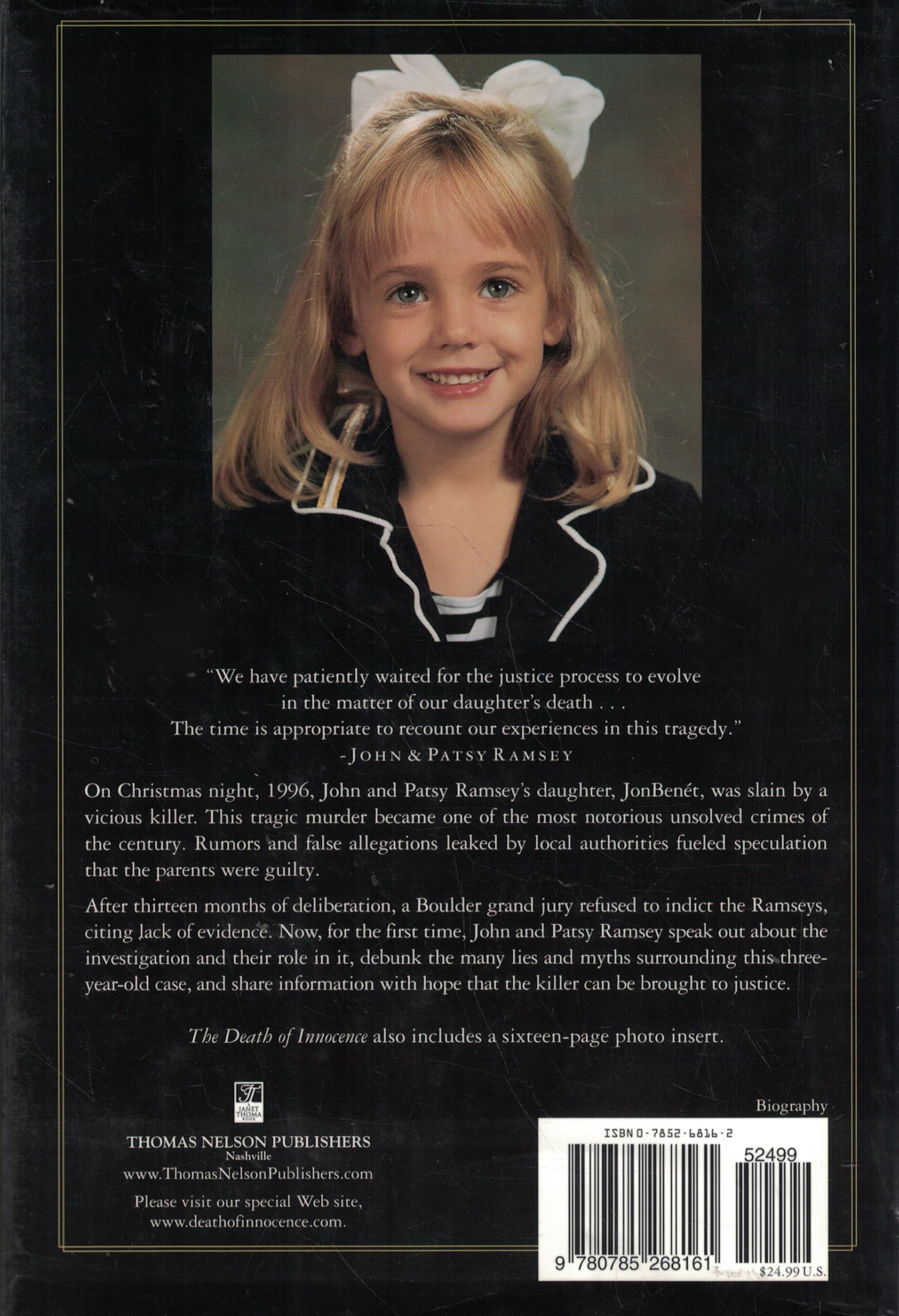 The Death of Innocence : The Untold Story of JonBenet's Murder and How Its Exploitation Compromised the Pursuit of Truth used book depot