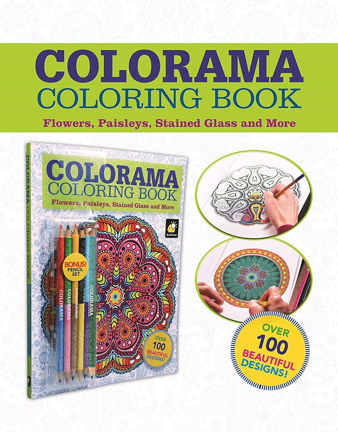 Colorama Coloring Book for Adults with 12 Colored Pencils, Create Something Wonderful & Relax used book depot