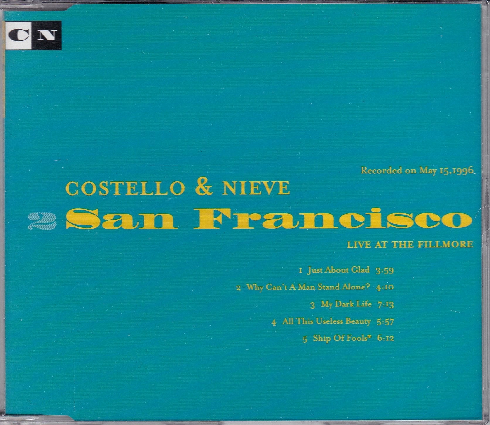 Costello & Nieve (Ltd. Ed. Live 1996 5-disc box set - LA/San Francisco/Chicago/Boston/New York) used book depot