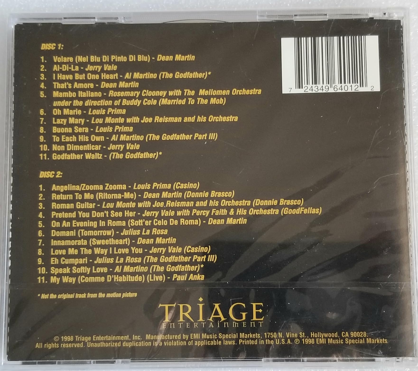 Mob Hits: Tribute to Great Mob Movies used book depot