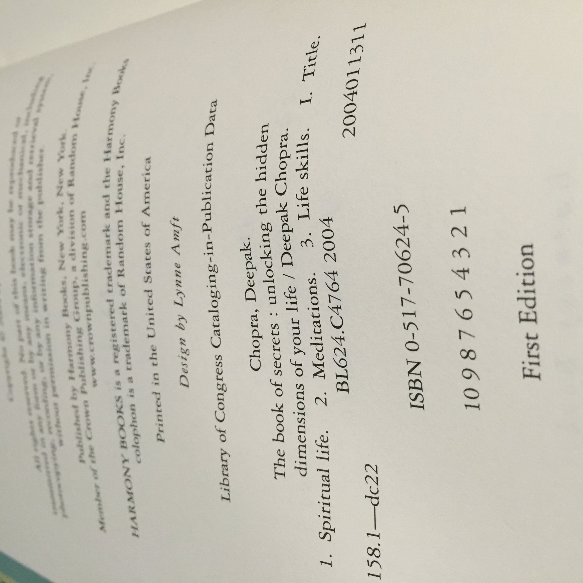 The Book of Secrets: Unlocking the Hidden Dimensions of Your Life used book depot