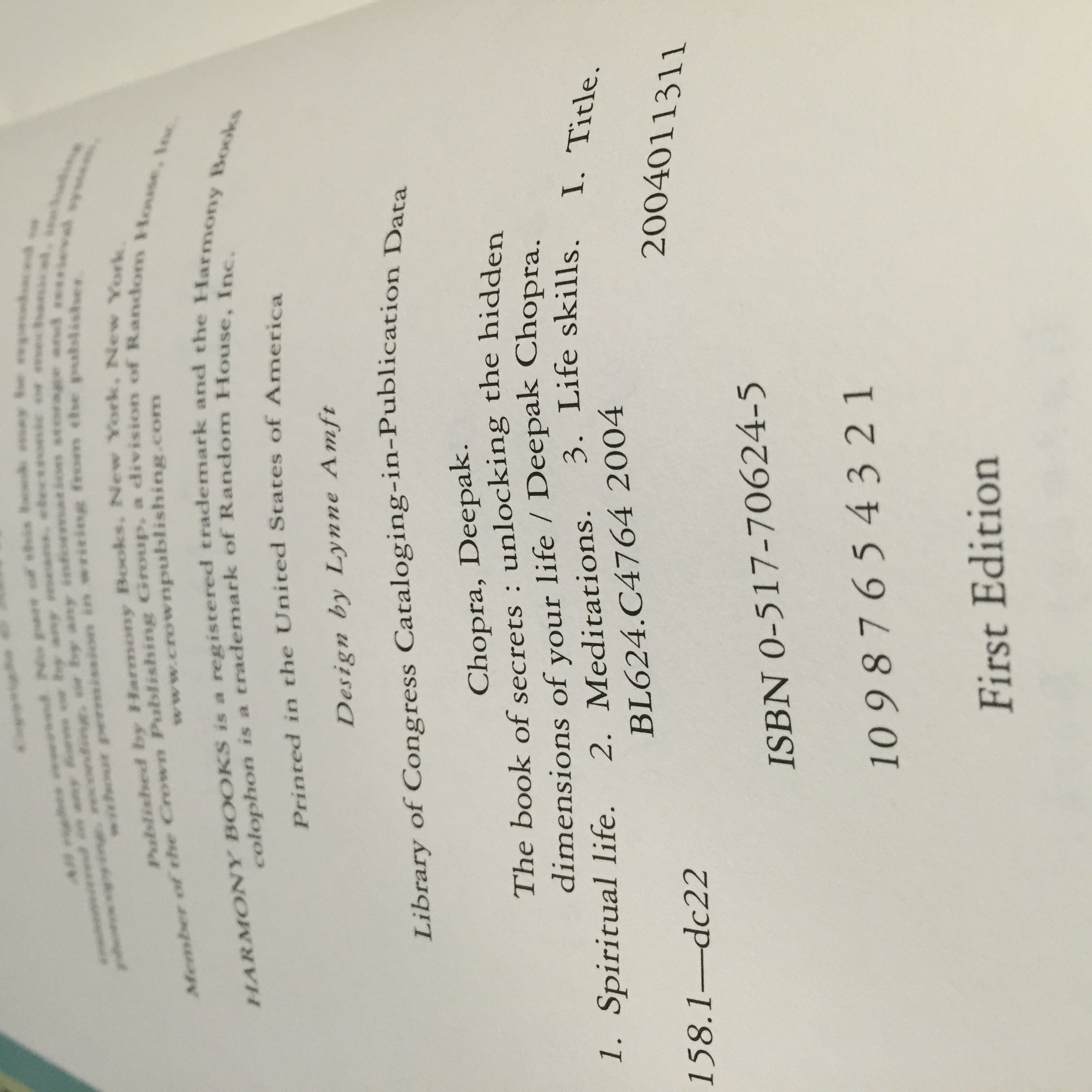 The Book of Secrets: Unlocking the Hidden Dimensions of Your Life used book depot