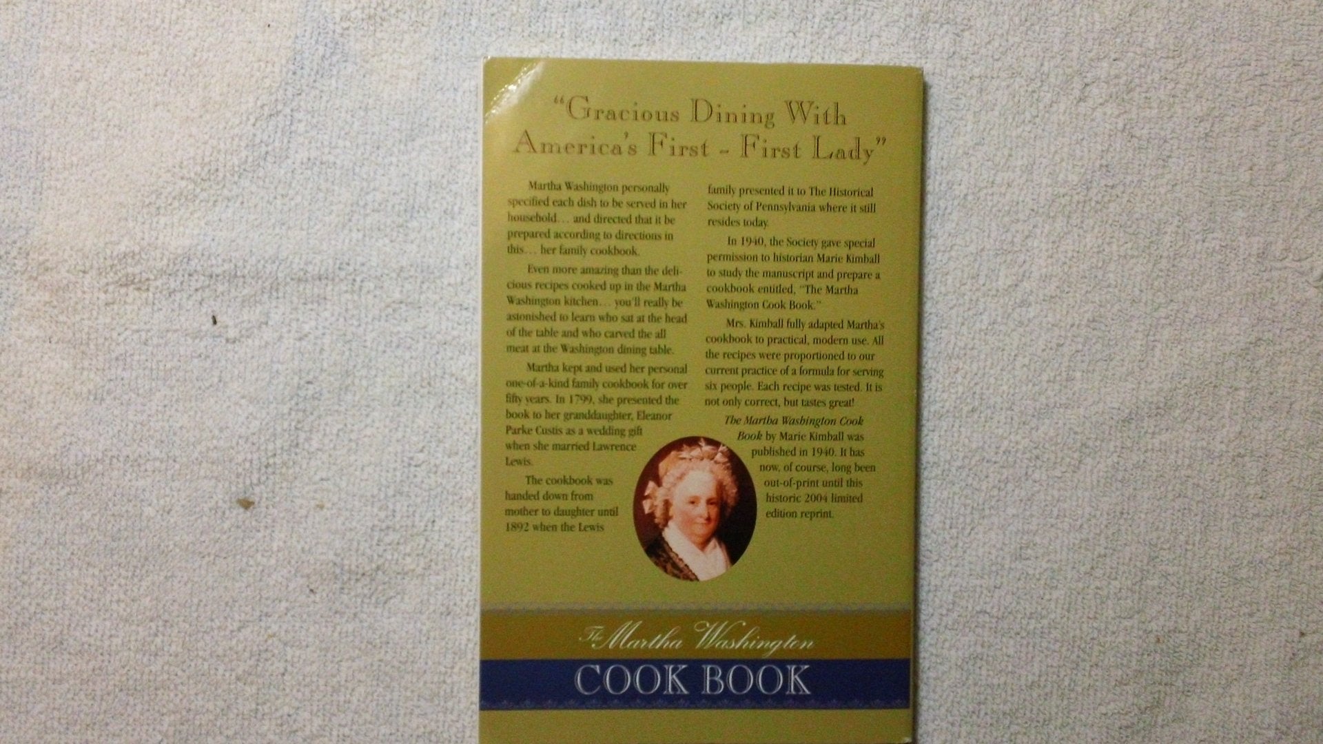 The Martha Washington Cook Book used book depot