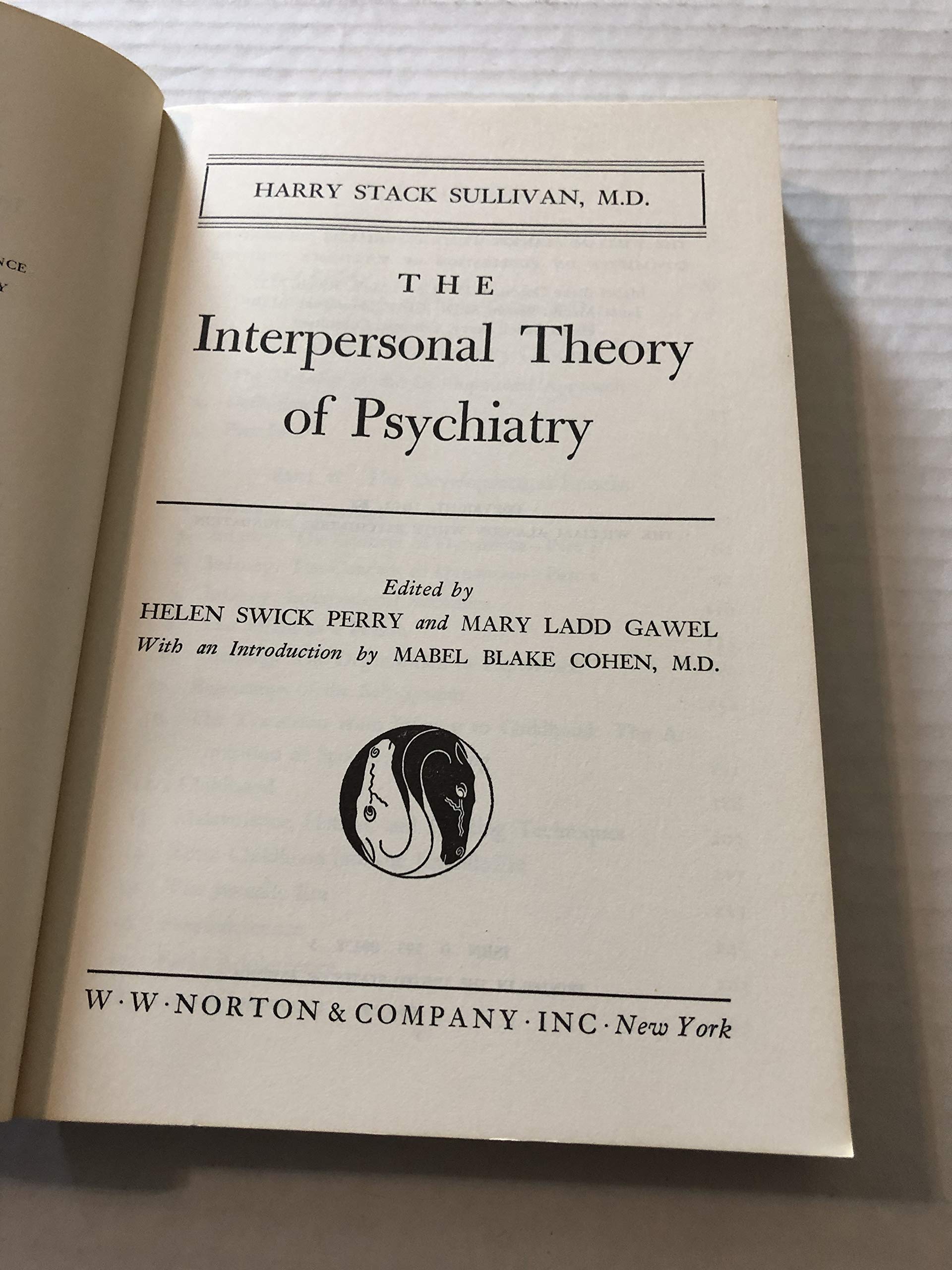 The interpersonal theory of psychiatry used book depot