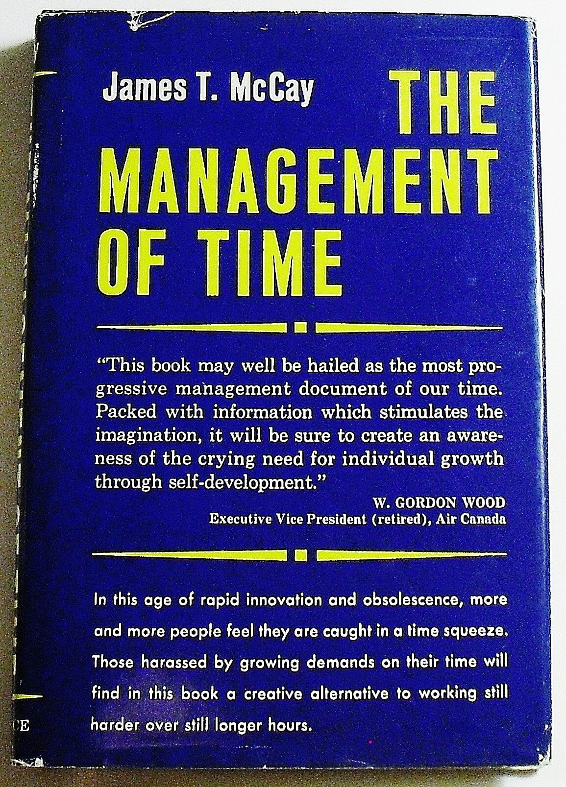 The Management of Time. used book depot