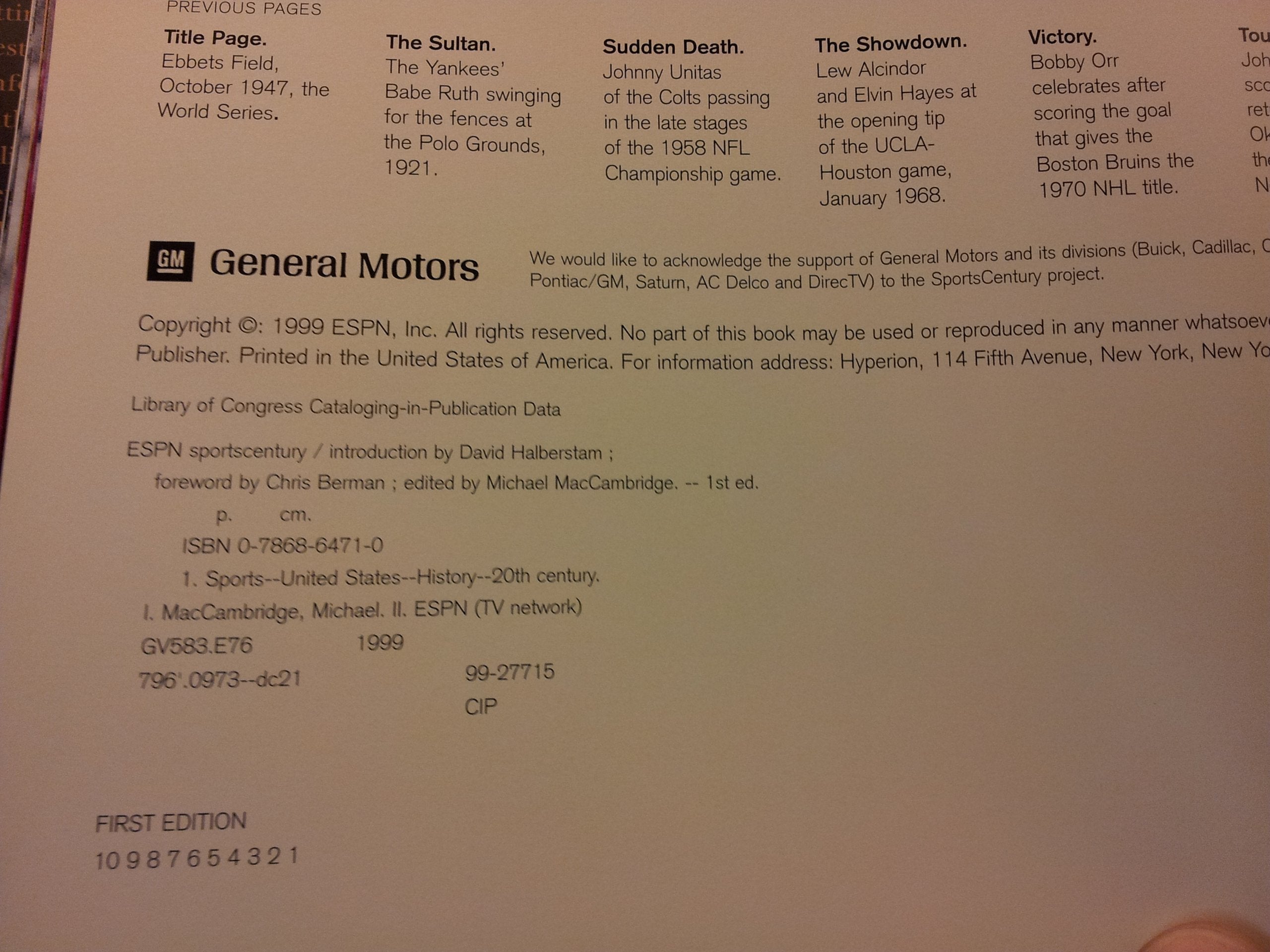 ESPN SportsCentury used book depot