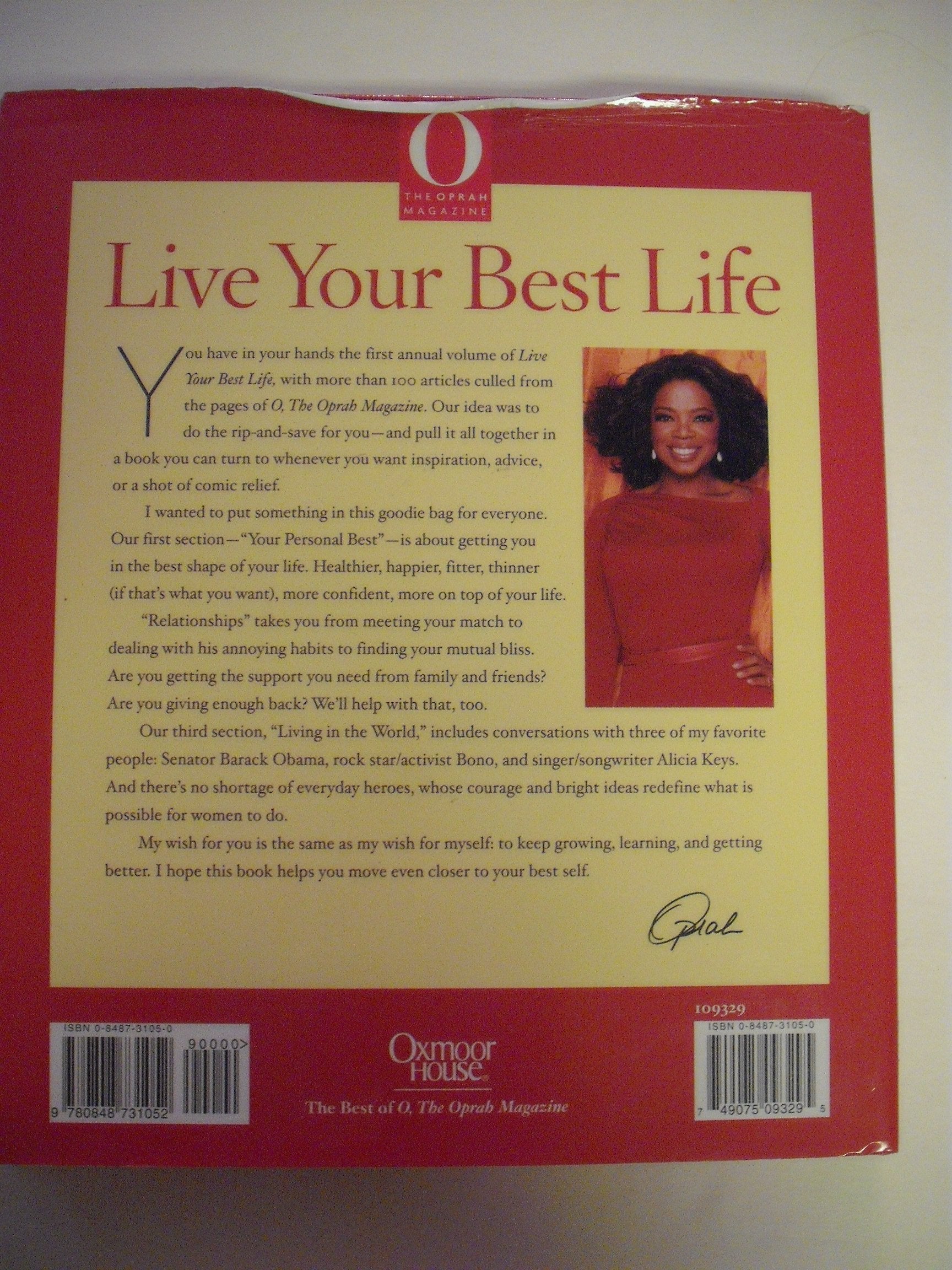 Live Your Best Life: A Treasury of Wisdom, Wit, Advice, Interviews, and Inspiration from O, The Oprah Magazine used book depot