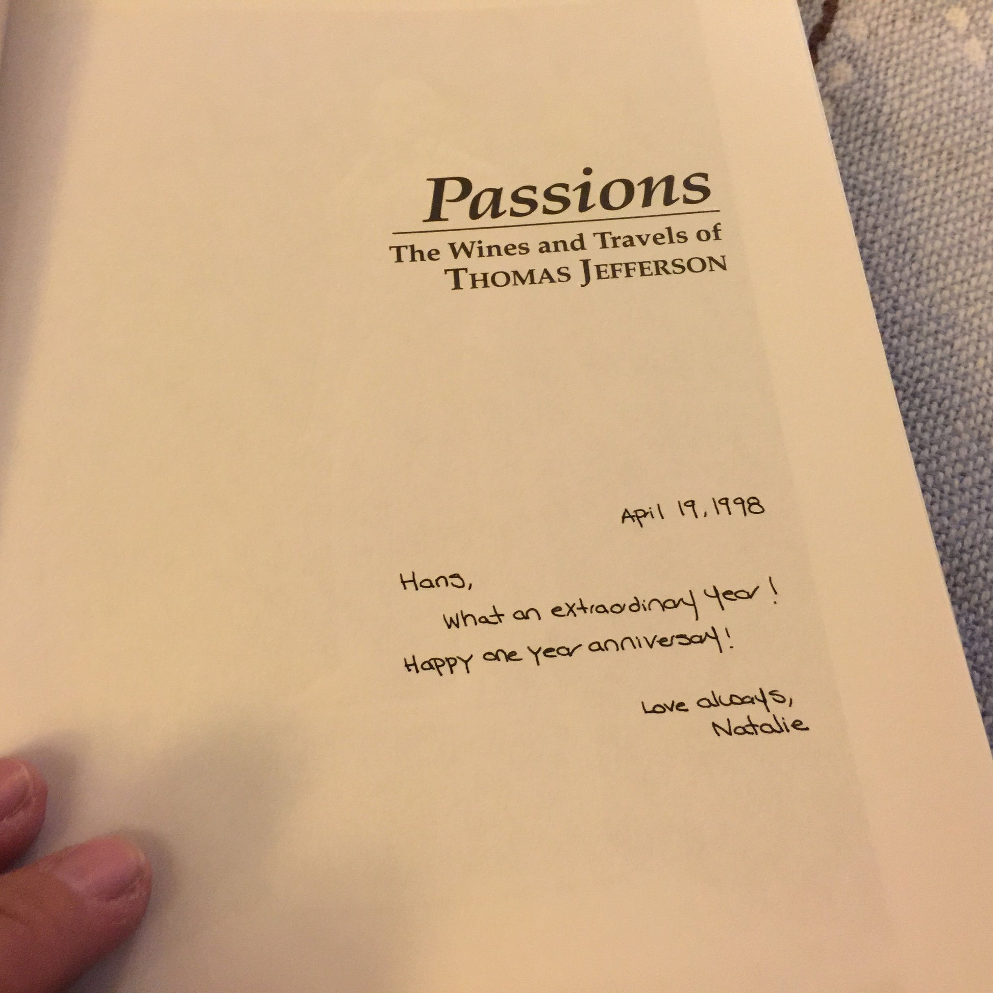 Passions : The Wines and Travels of Thomas Jefferson used book depot