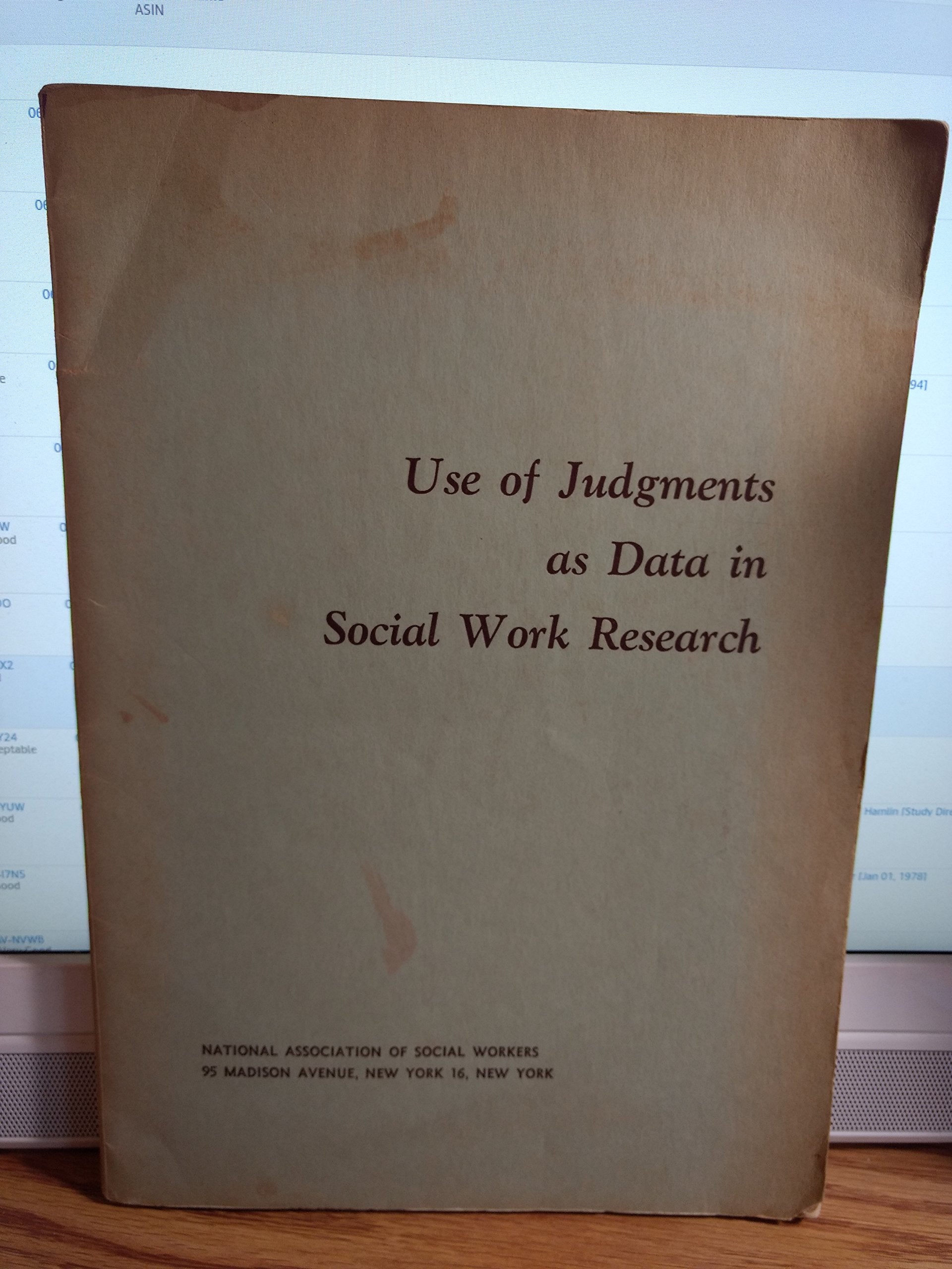 Use of Judgments as Data in Social Work Research
