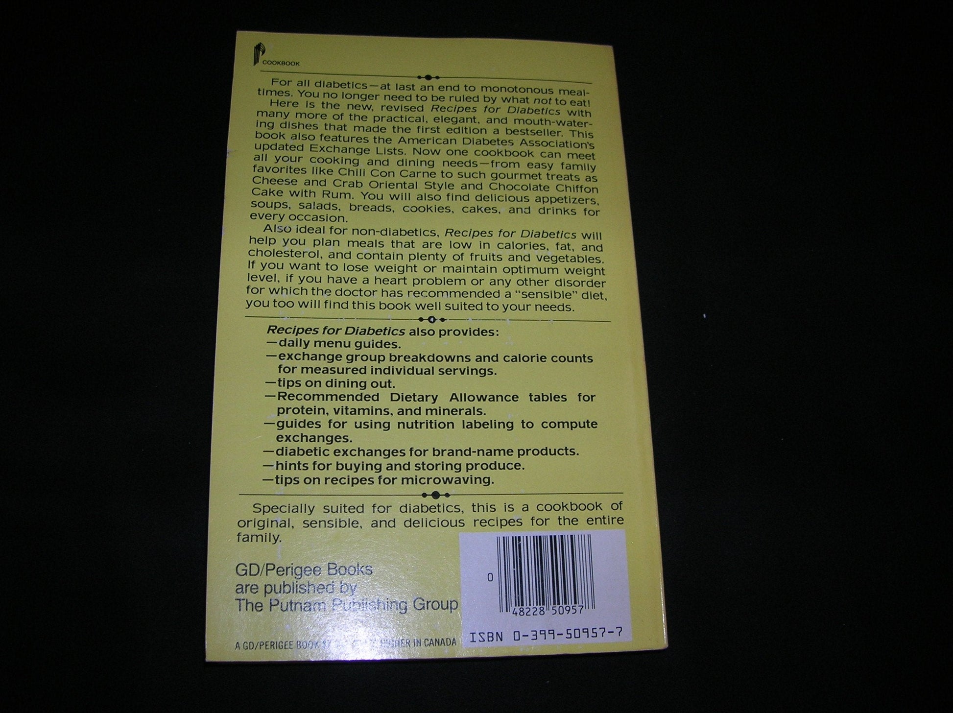 Recipes For Diabetics used book depot