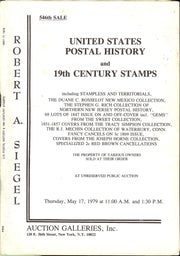 United States Postal History & 19th Century Stamps (Stamp Auction Catalog)