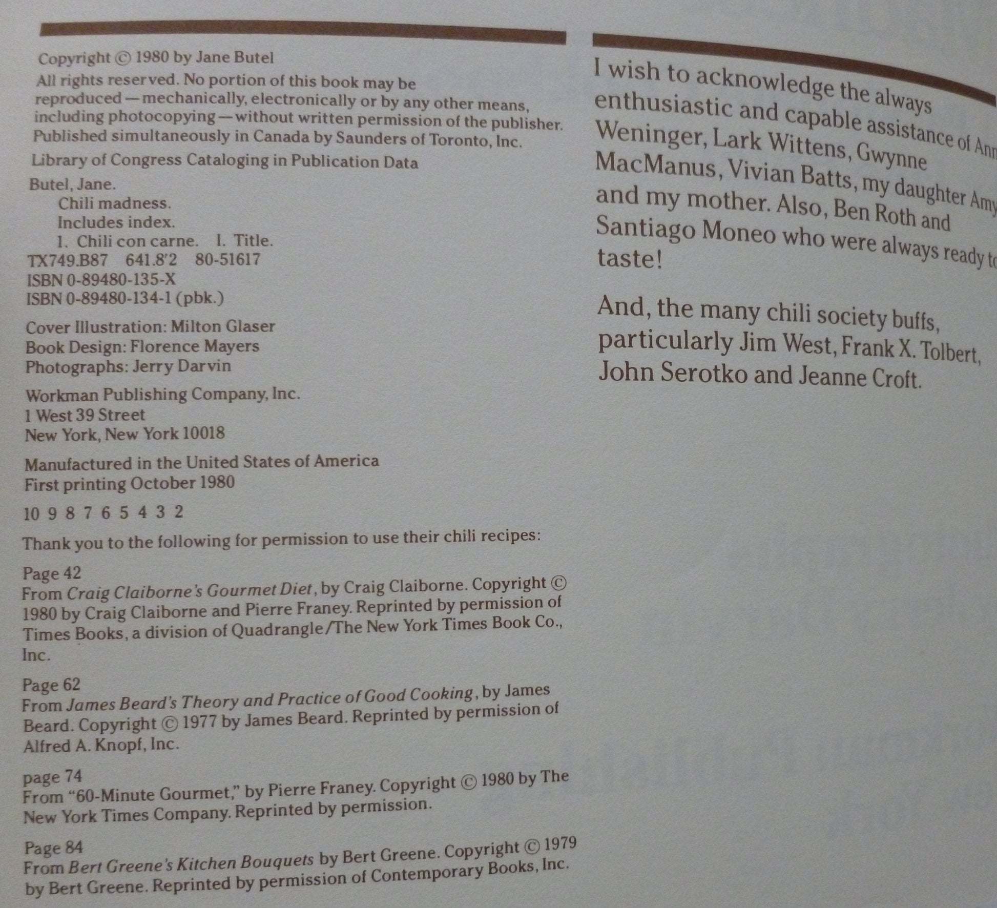 Chili Madness: A Passionate Cookbook used book depot