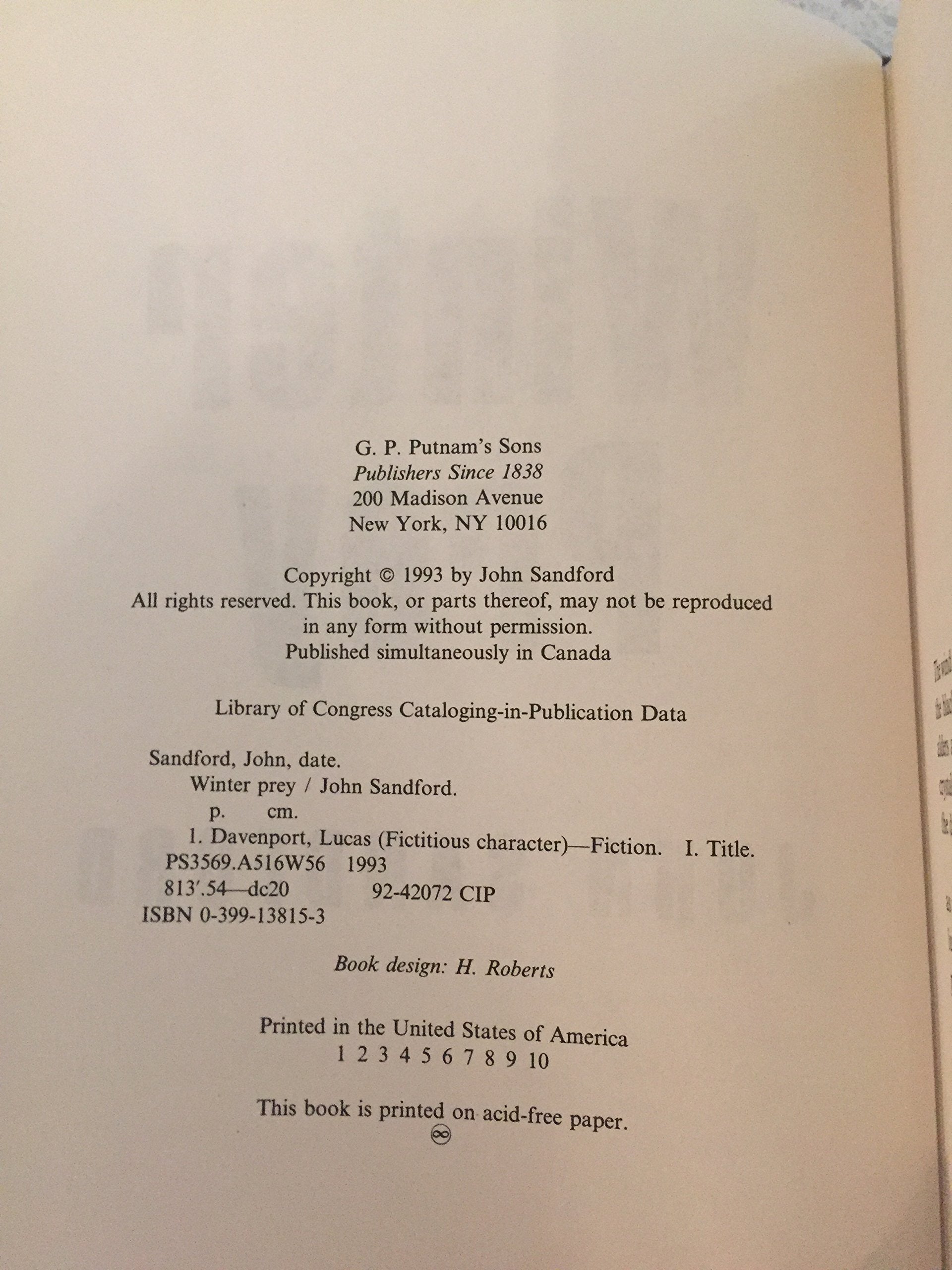 Winter Prey used book depot