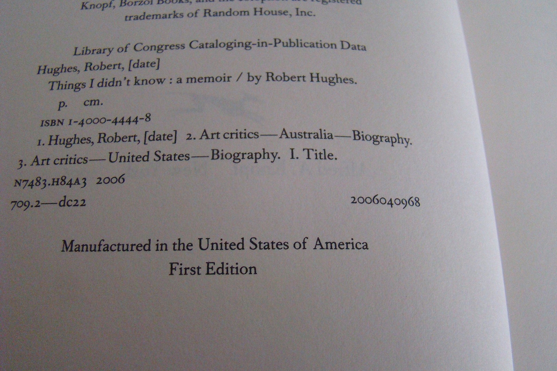 Things I Didn't Know: A Memoir used book depot