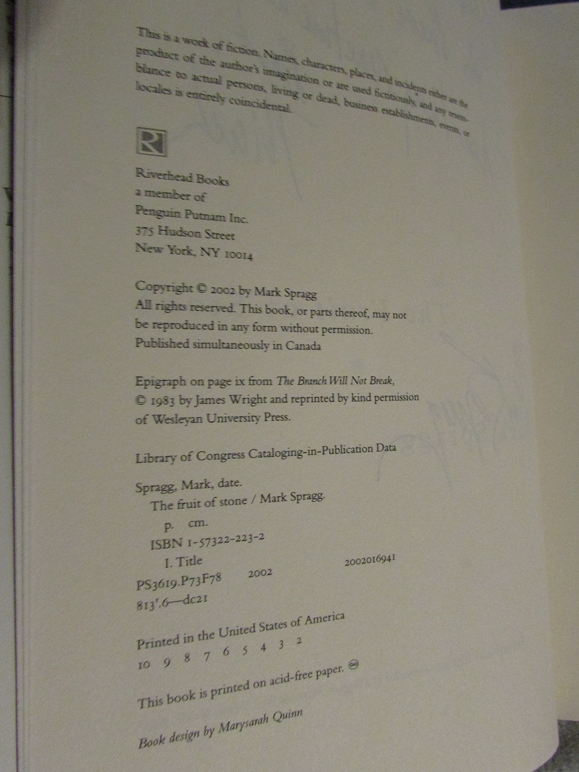 The Fruit of Stone used book depot