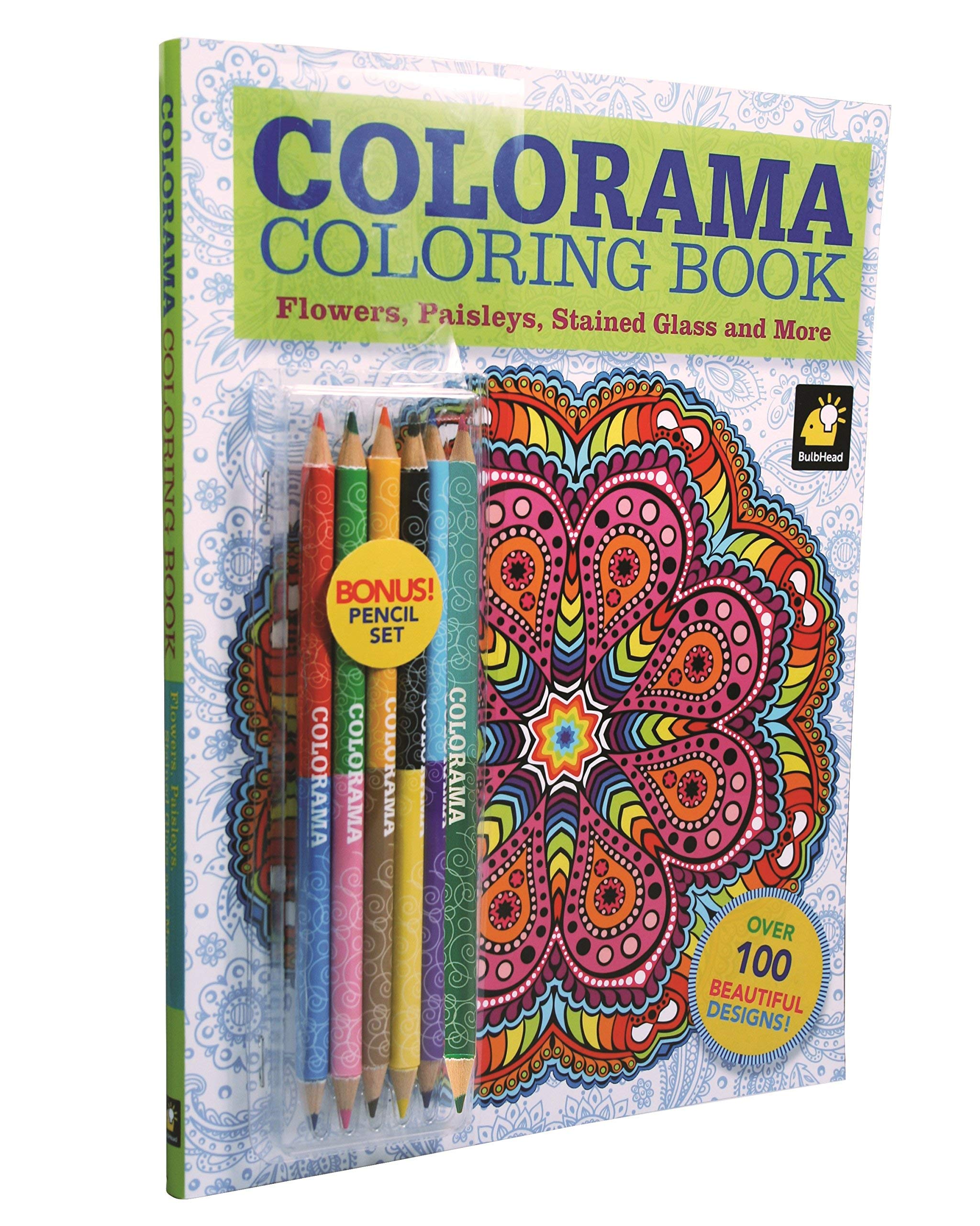 Colorama Coloring Book for Adults with 12 Colored Pencils, Create Something Wonderful & Relax used book depot