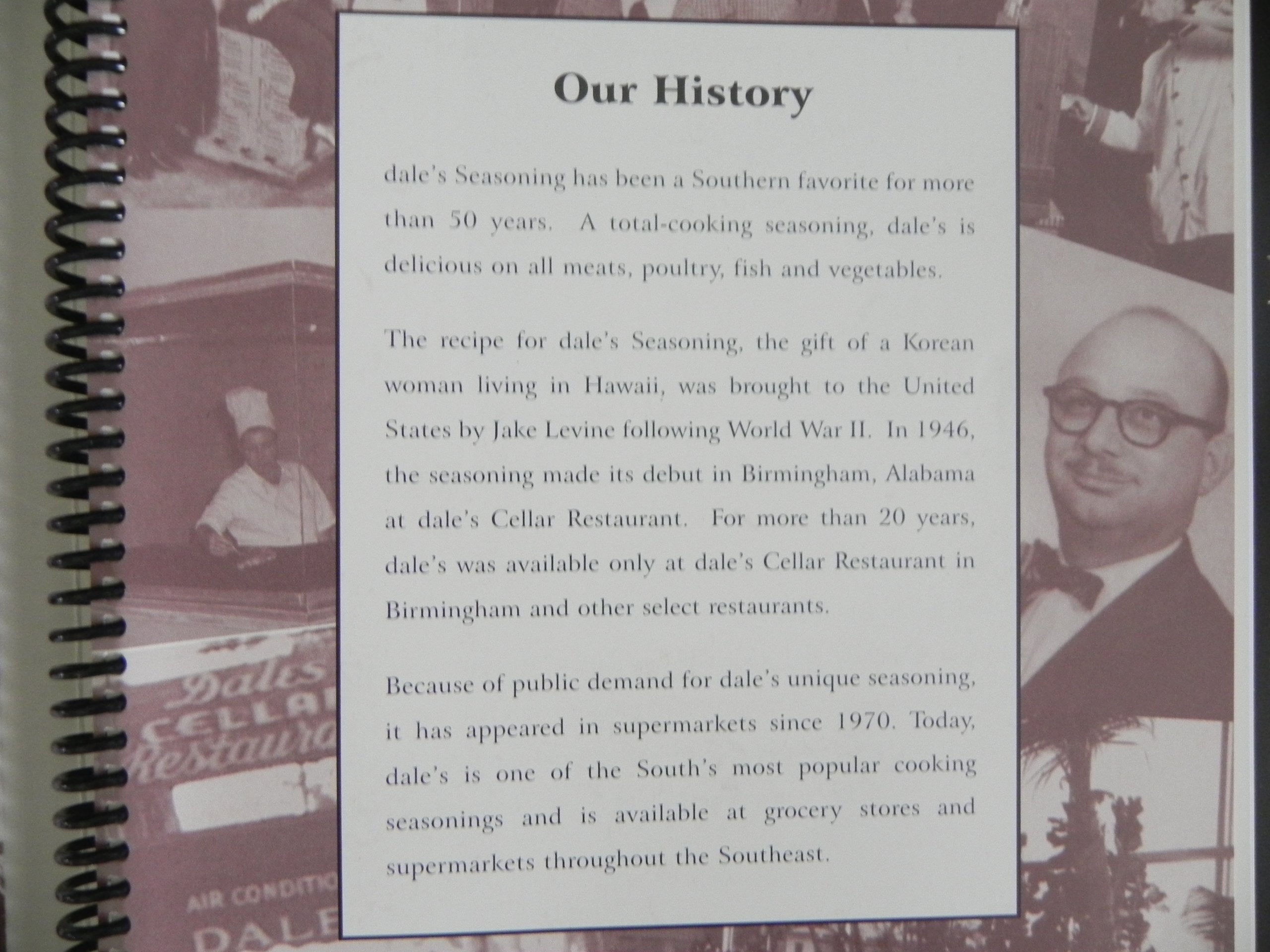 Dale's Seasoning Our Favorite Recipes Commemorative 50 Year Cookbook used book depot