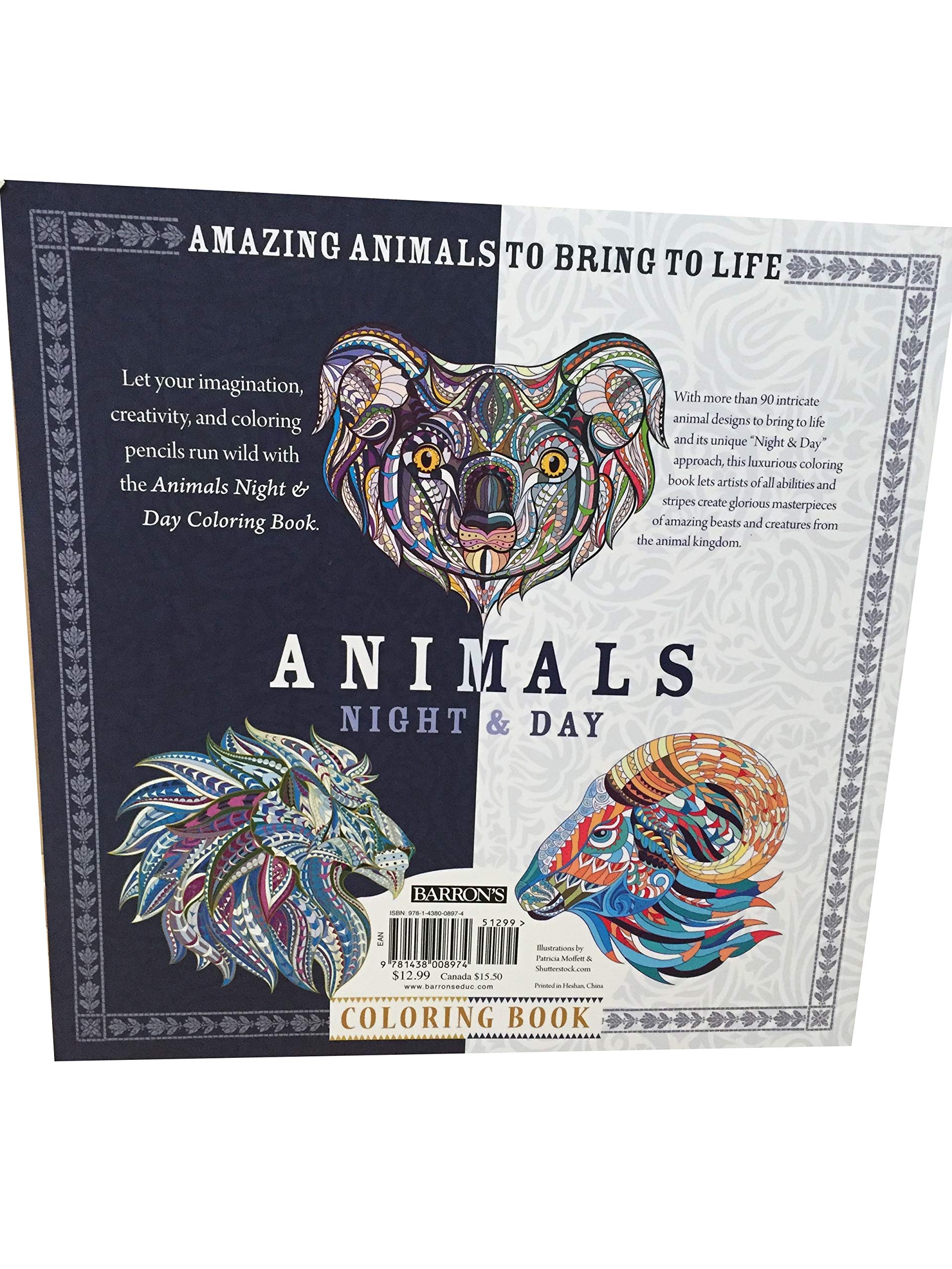 Animals Night & Day Adult Coloring Book: Amazing Animals to Bring to Life used book depot