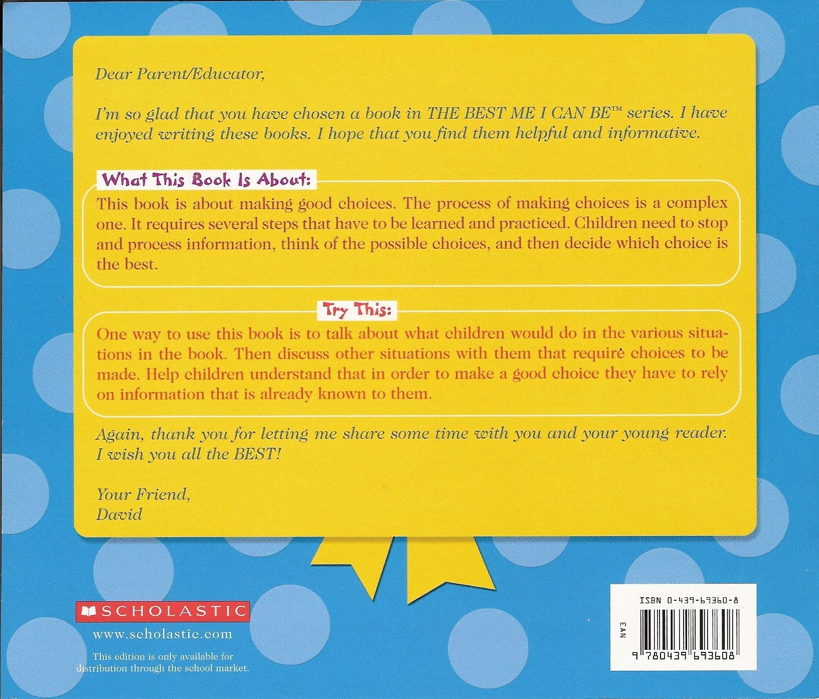 I Can Make Good Choices! (The Best Me I Can Be) used book depot