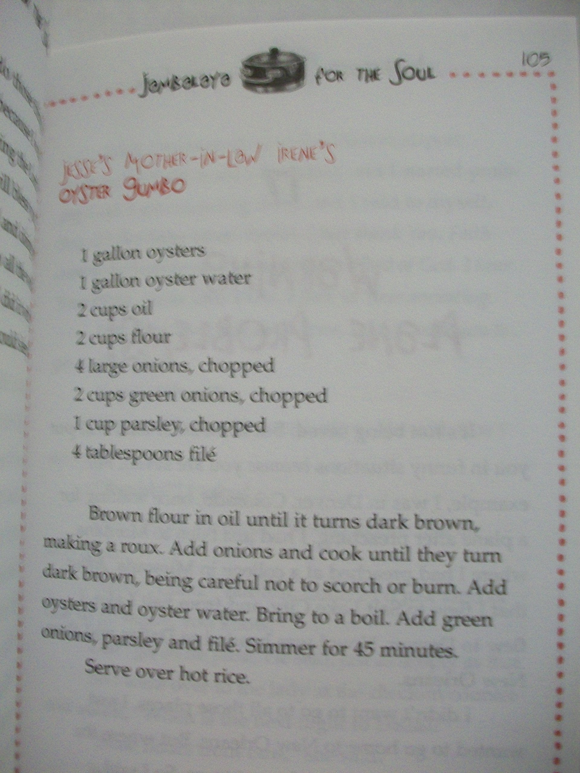 Jambalaya for the Soul: Humorous Stories and Cajun Recipes from the Bayou used book depot