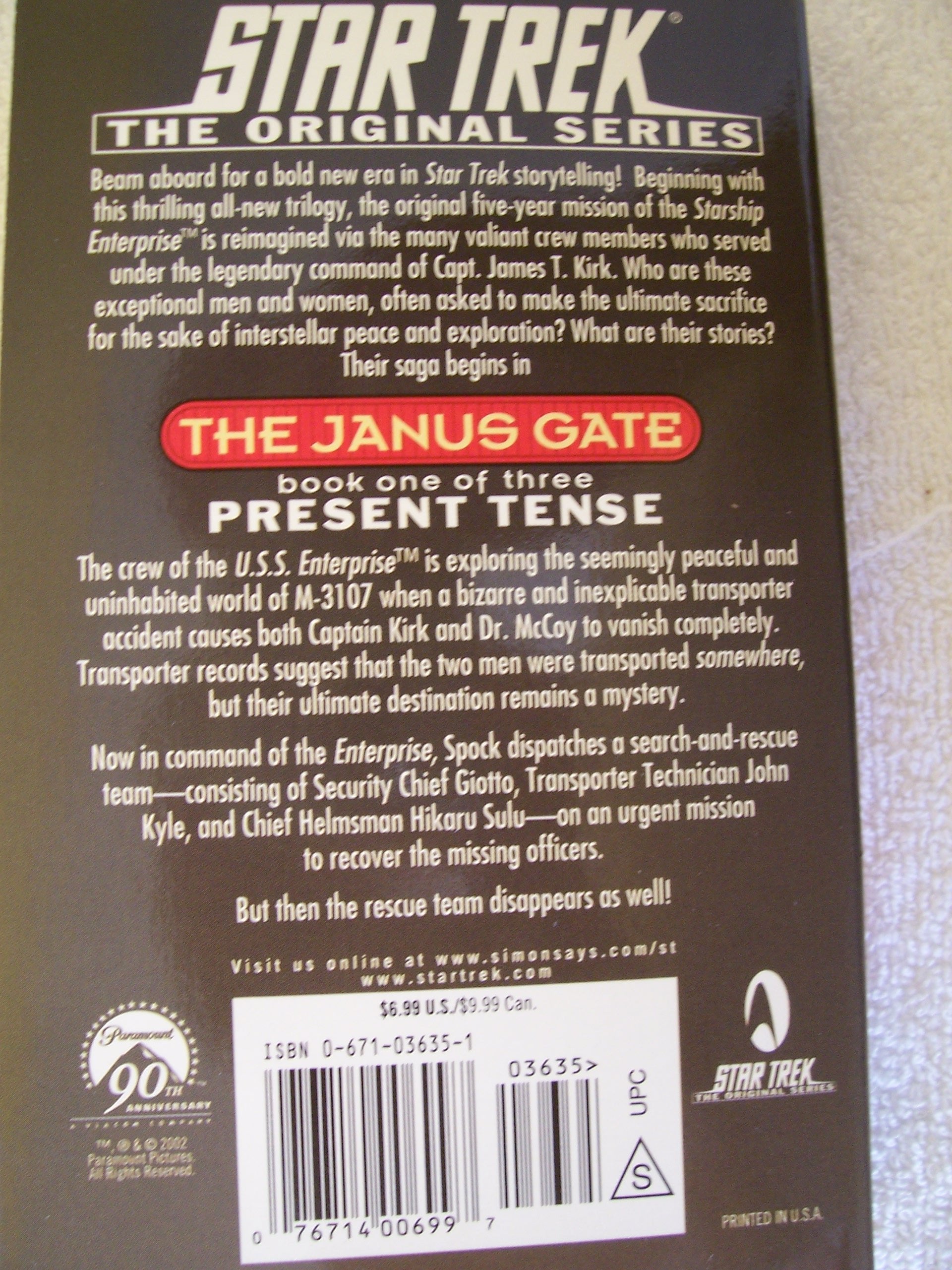 Present Tense: The Janus Gate Book One of Three (Star Trek The Original Series) used book depot
