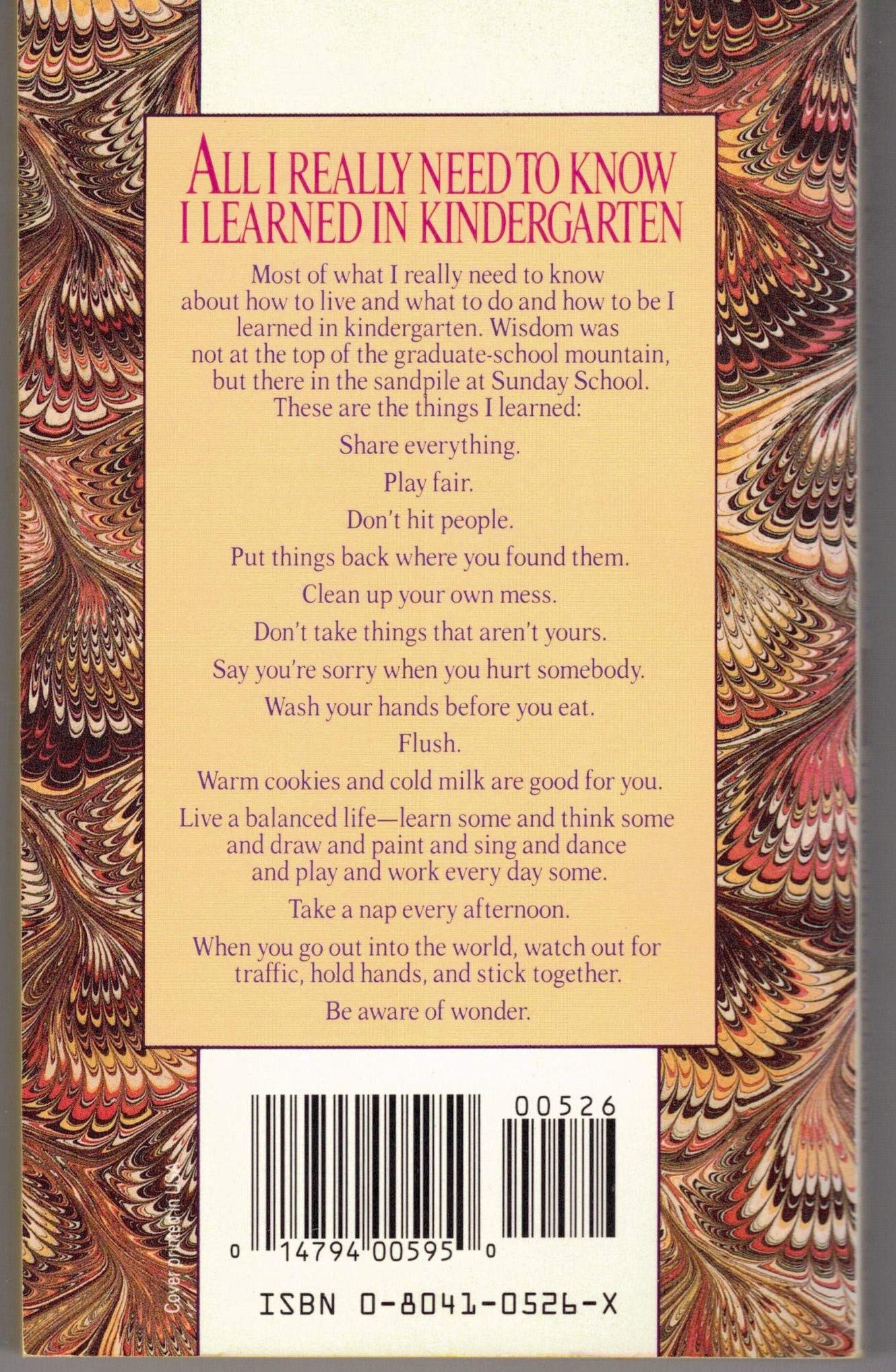 All I Really Need To Know I Learned In Kindergarten used book depot