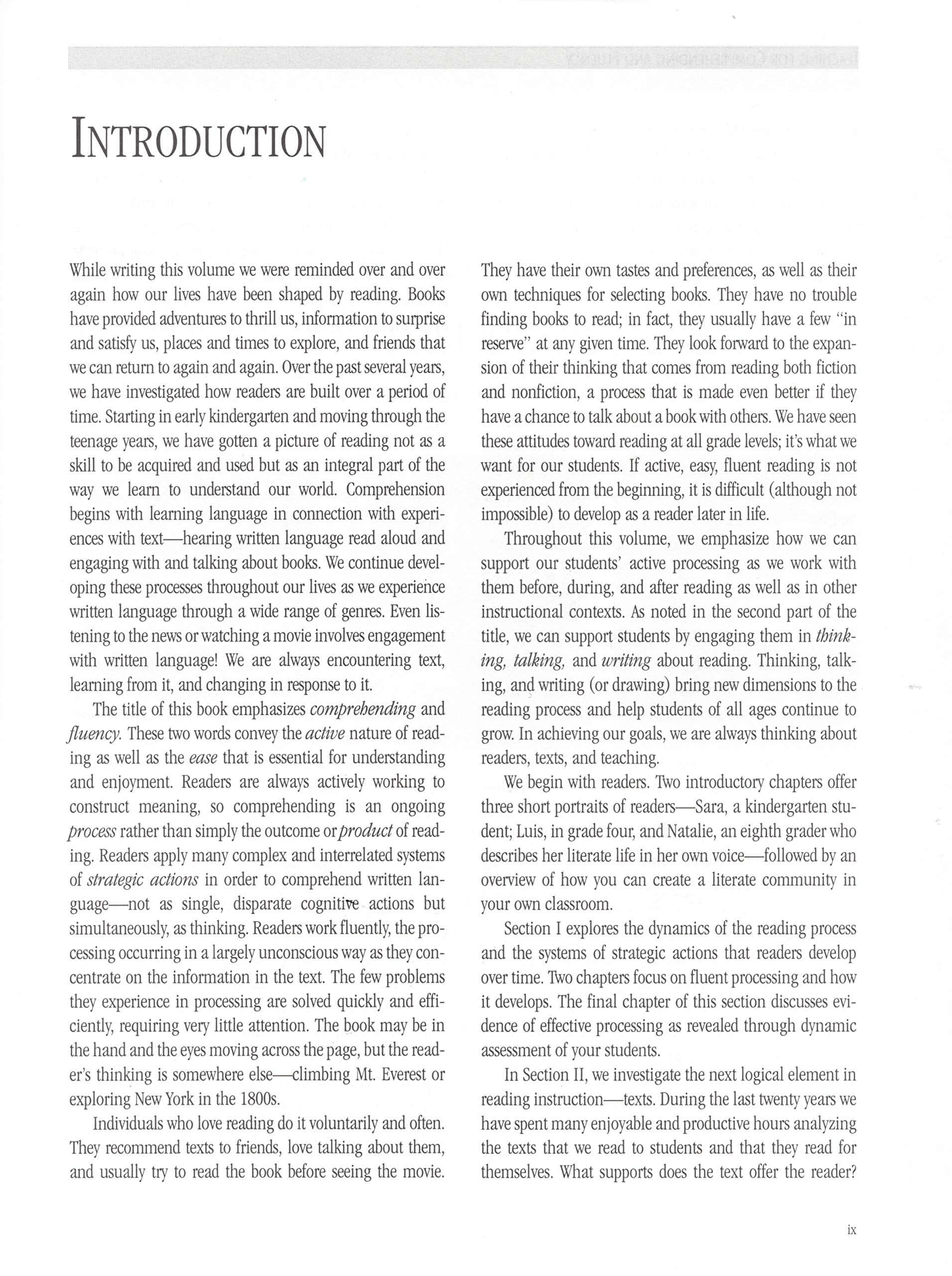 Teaching for Comprehending and Fluency: Thinking, Talking, and Writing About Reading, K-8 (F&P Professional Books & Multi) used book depot