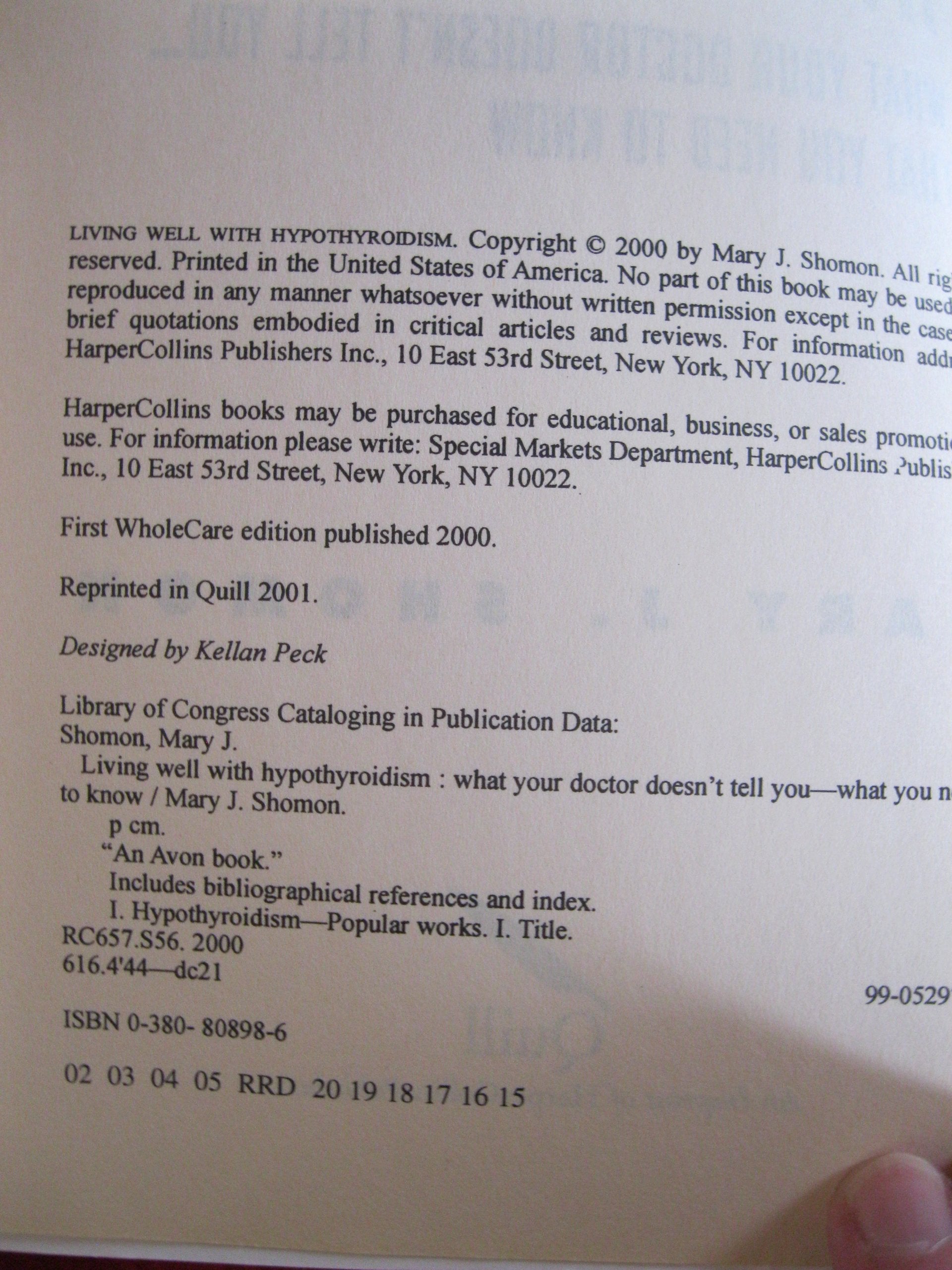 Living Well with Hypothyroidism: What Your Doctor Doesn't Tell You... That You Need to Know used book depot