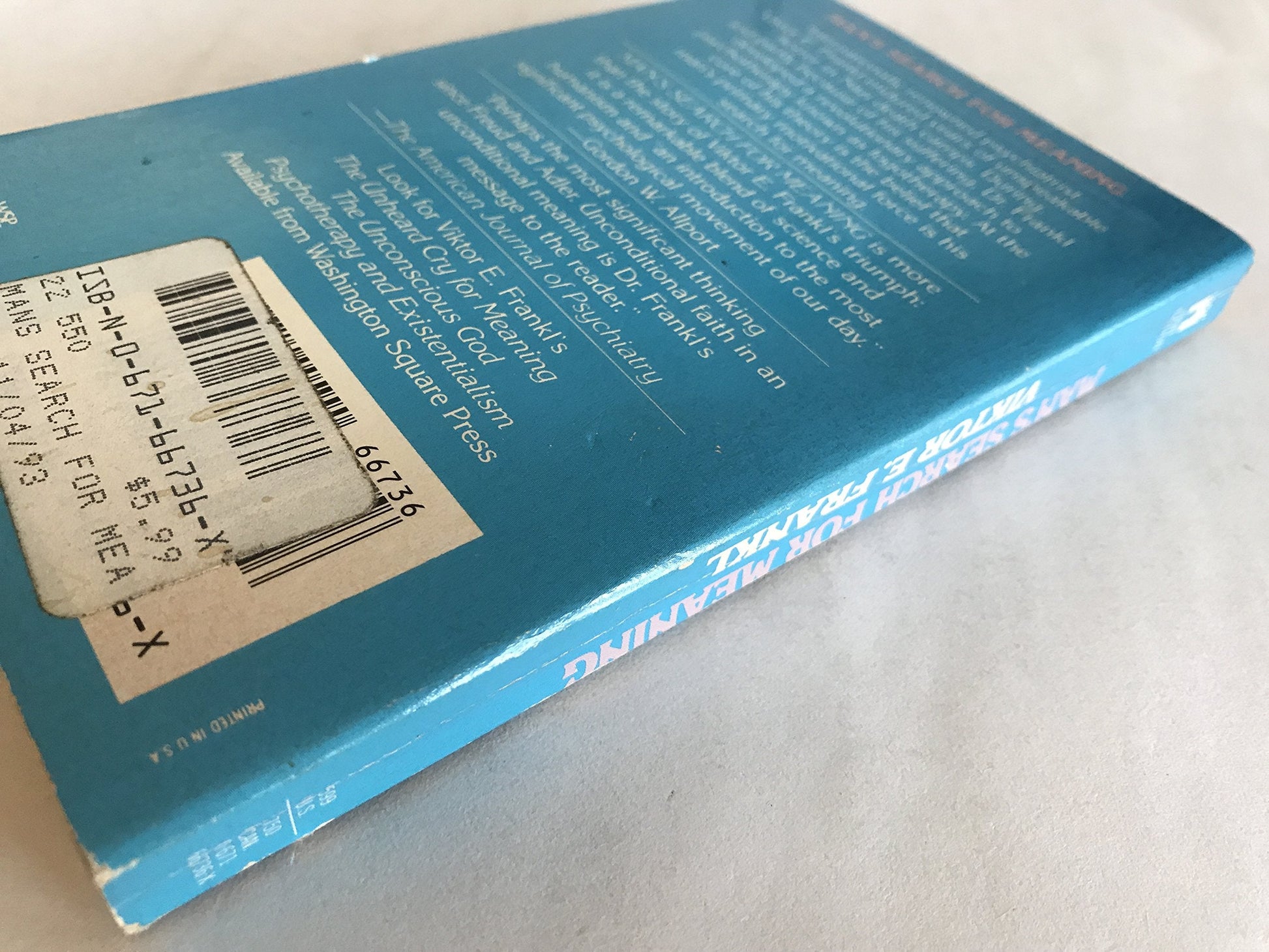 MAN SEARCH FOR MEANING used book depot