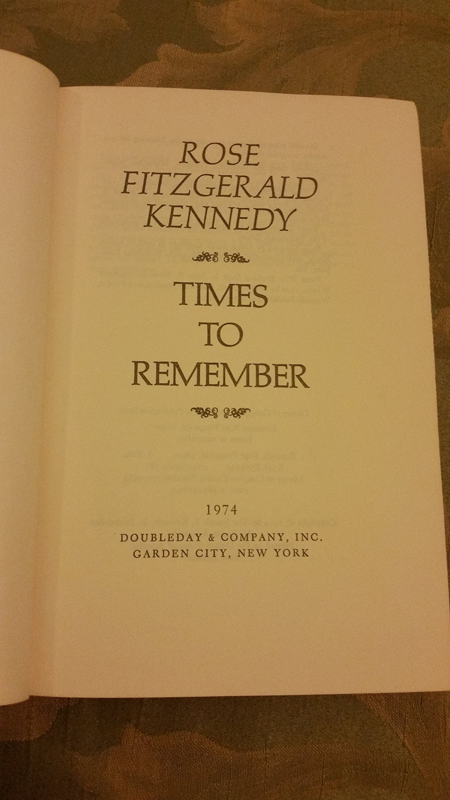 Rose Fitzgerald Kennedy: Times to Remember used book depot