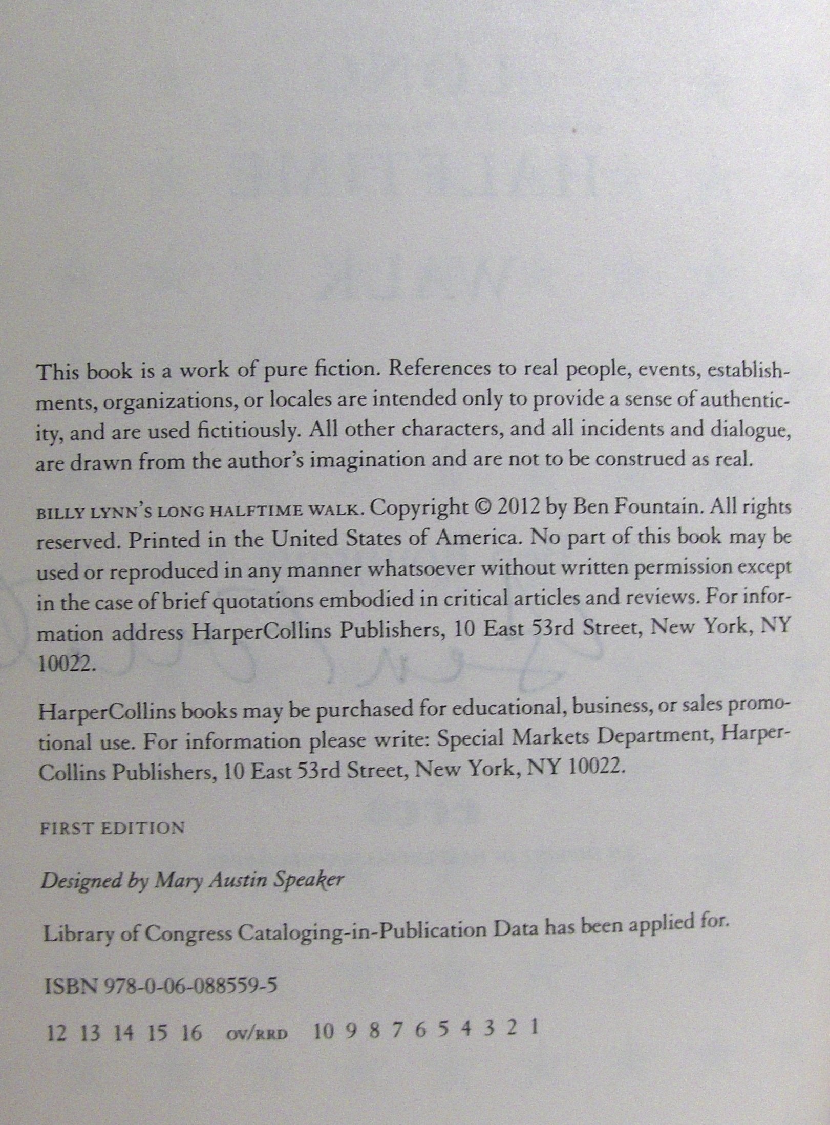 Billy Lynn's Long Halftime Walk: A Novel used book depot