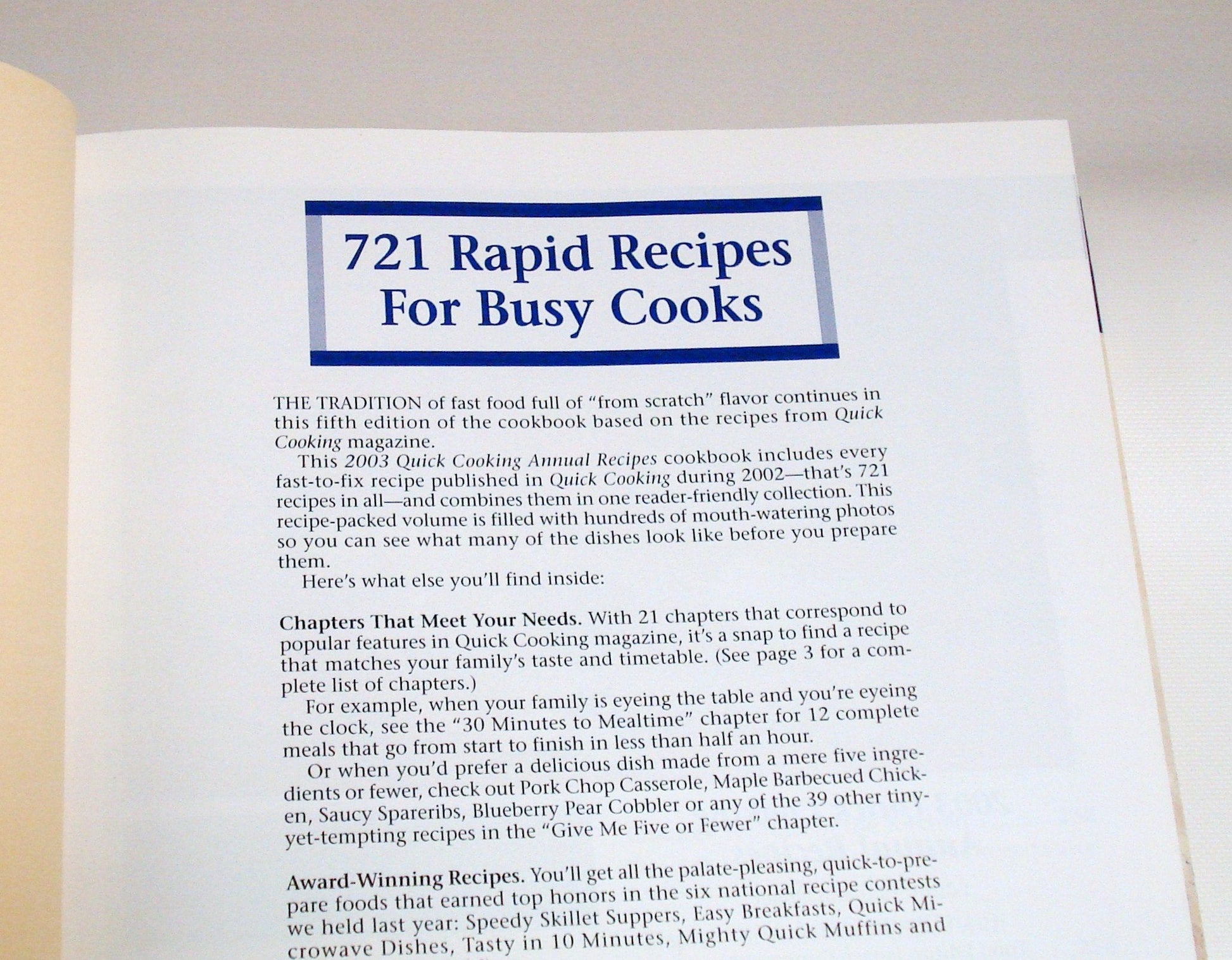 Taste of Home's 2003 Quick Cooking Annual Recipes by (2003) Hardcover used book depot