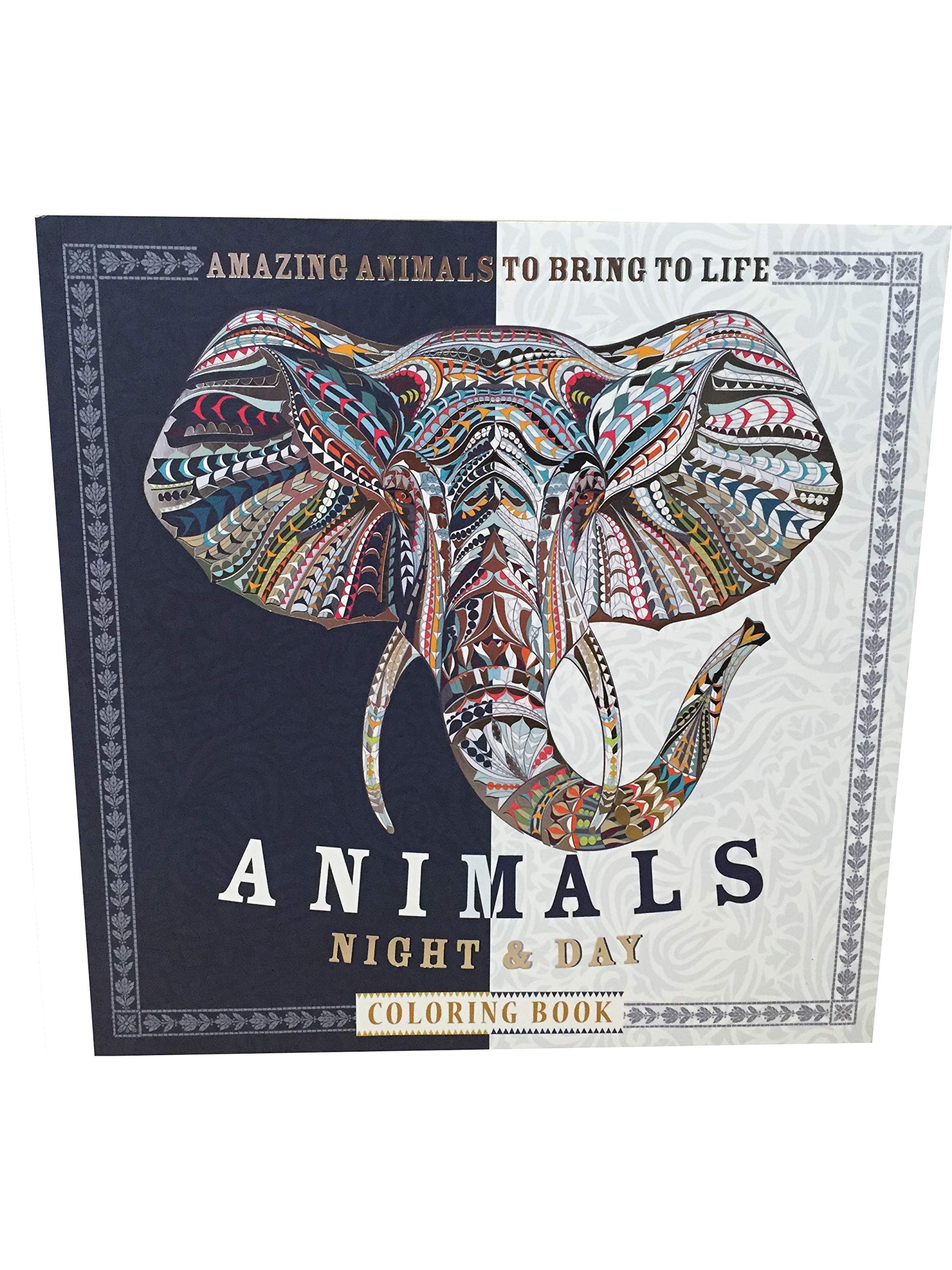 Animals Night & Day Adult Coloring Book: Amazing Animals to Bring to Life used book depot