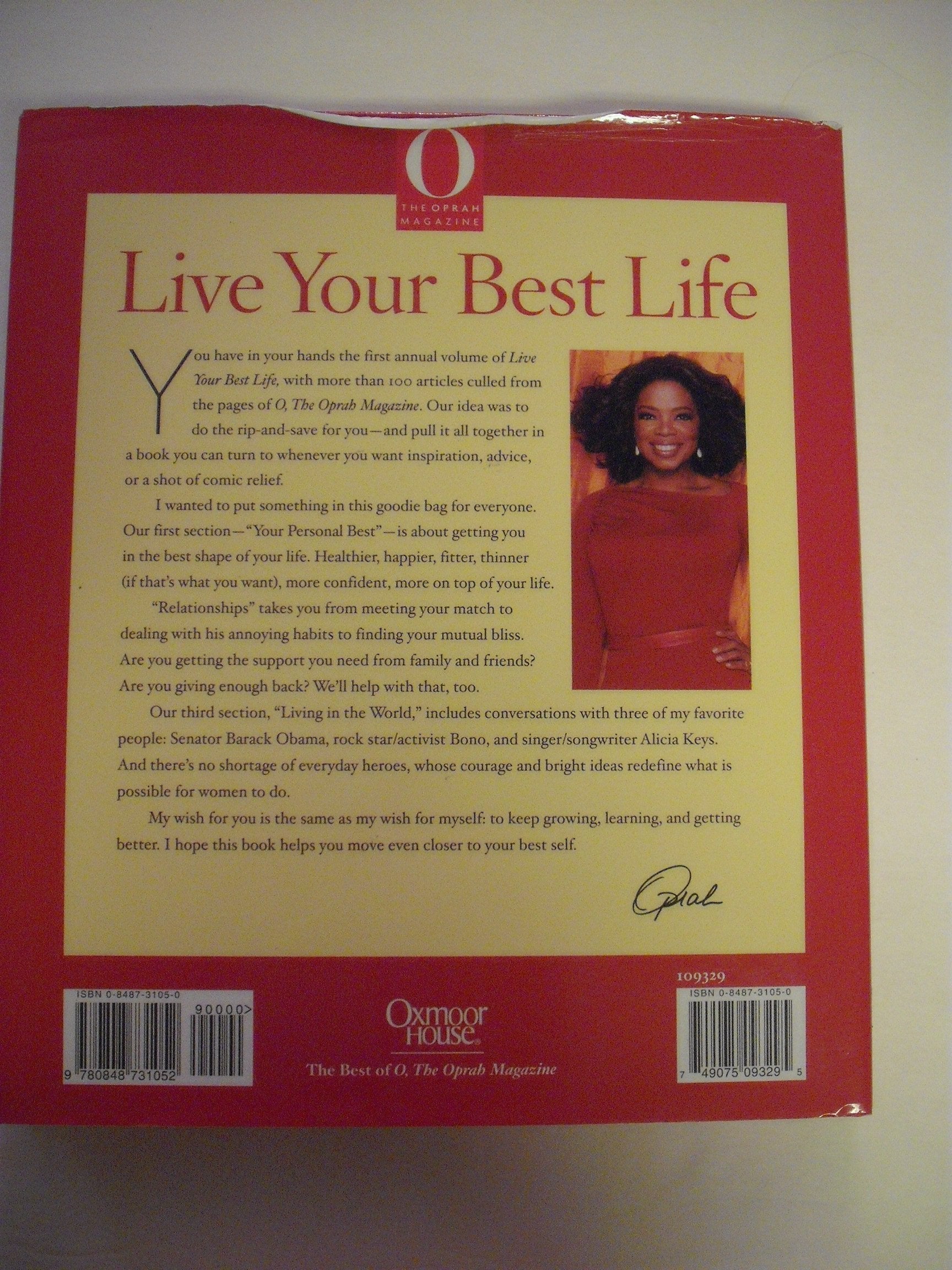 Live Your Best Life: A Treasury of Wisdom, Wit, Advice, Interviews, and Inspiration from O, The Oprah Magazine used book depot