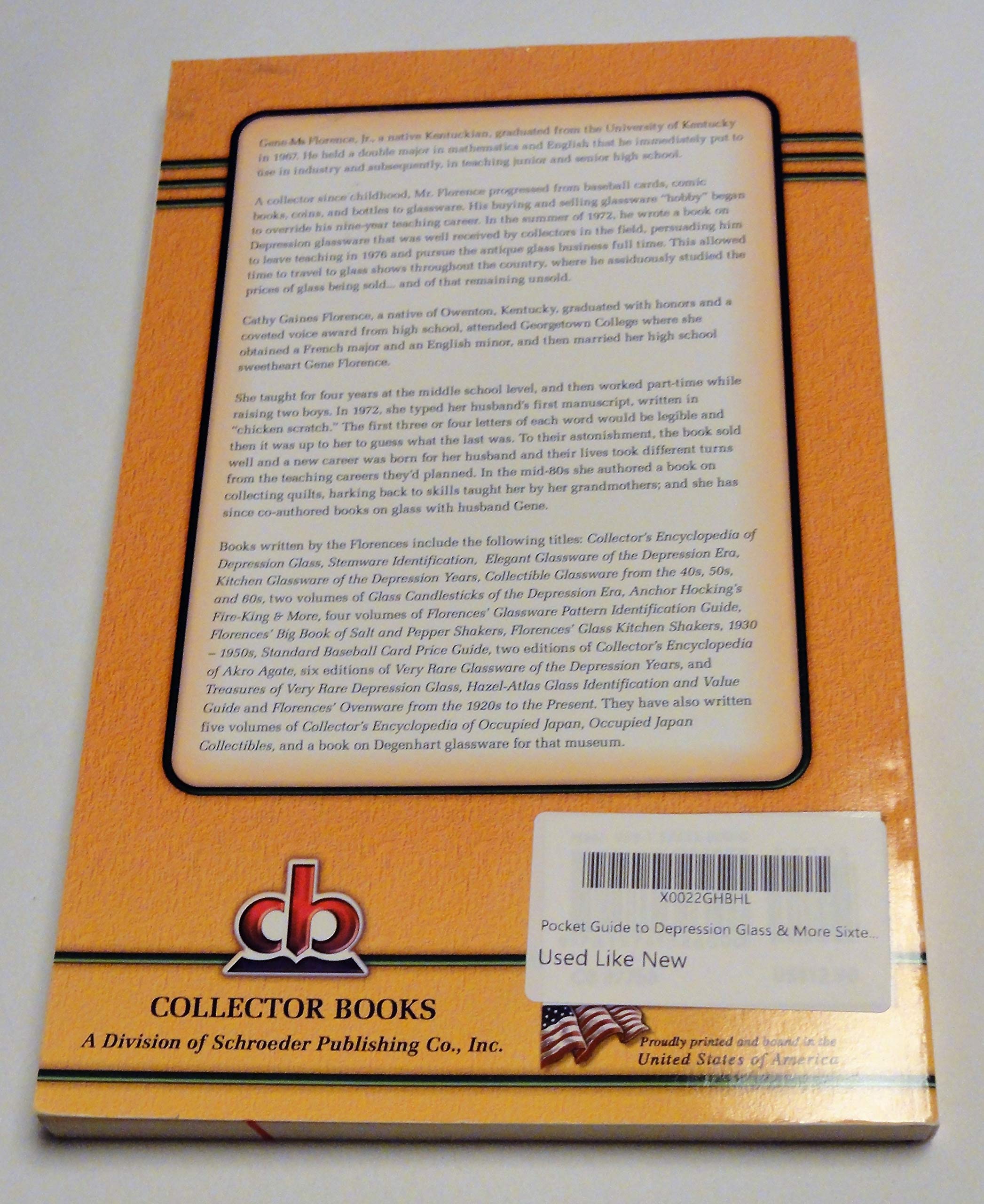 Pocket Guide to Depression Glass & More Sixteenth Edition used book depot