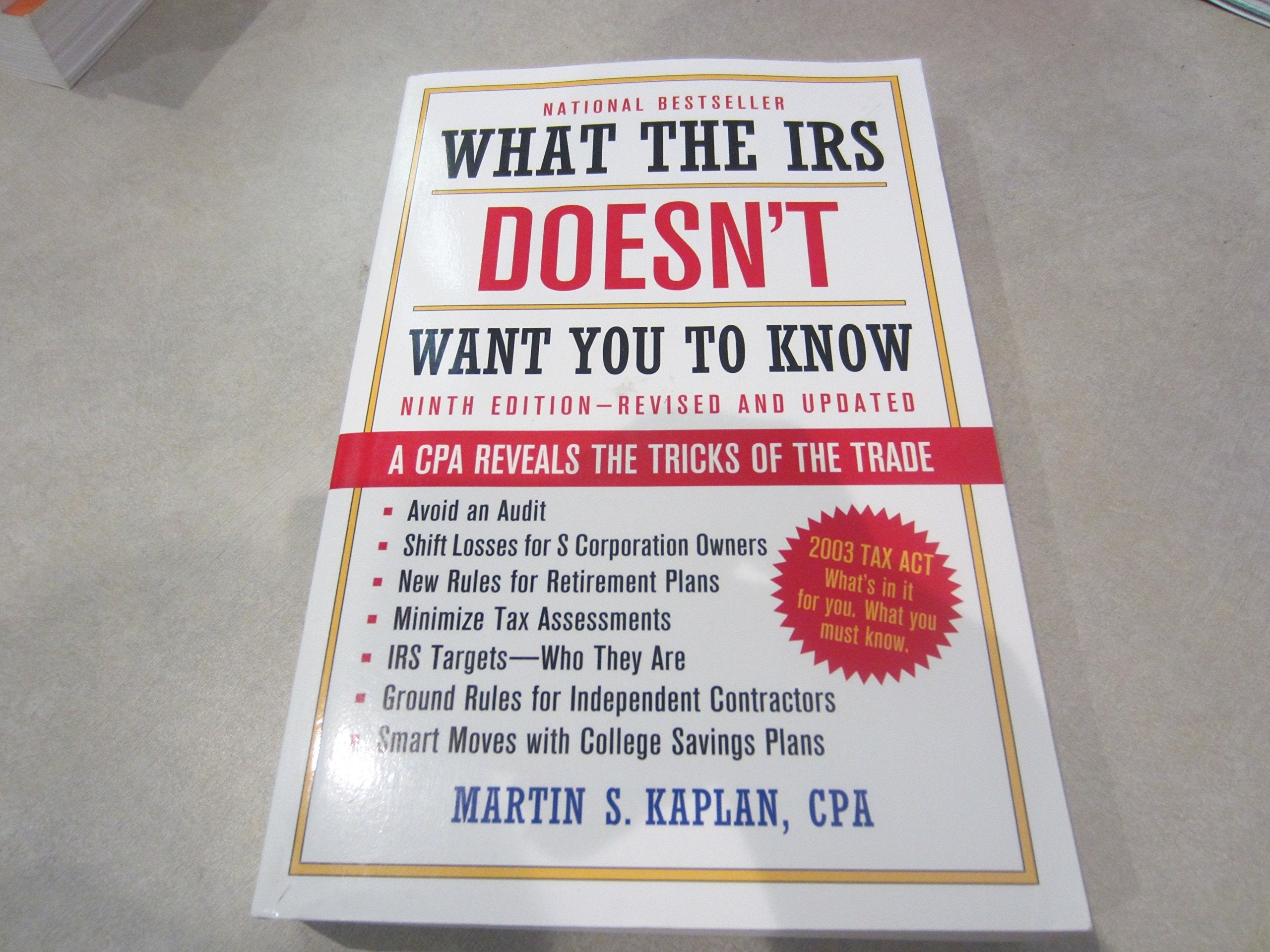 What the IRS Doesn't Want You to Know 9e used book depot