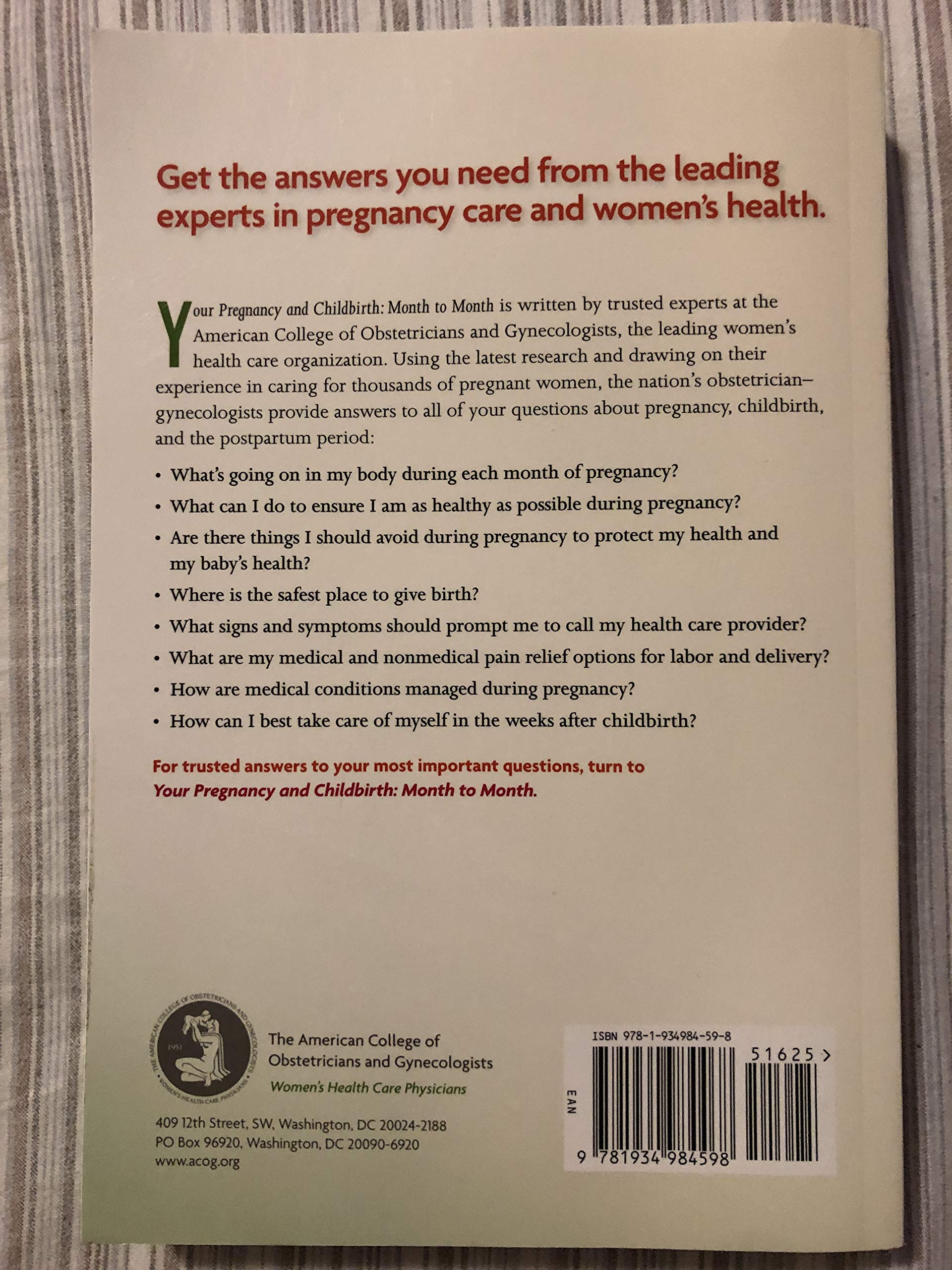 Your Pregnancy and Childbirth: Month to Month used book depot