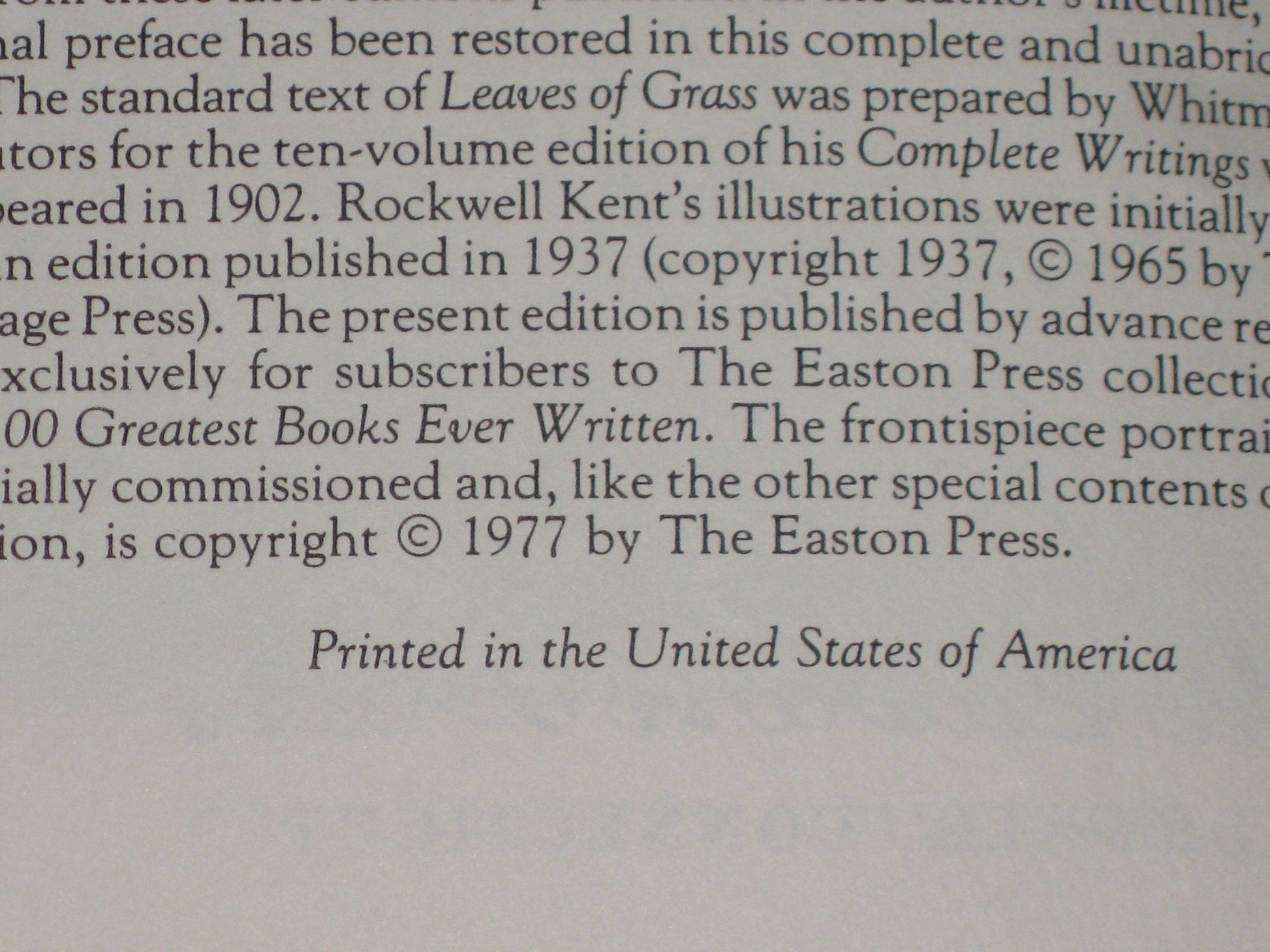 Leaves of Grass used book depot
