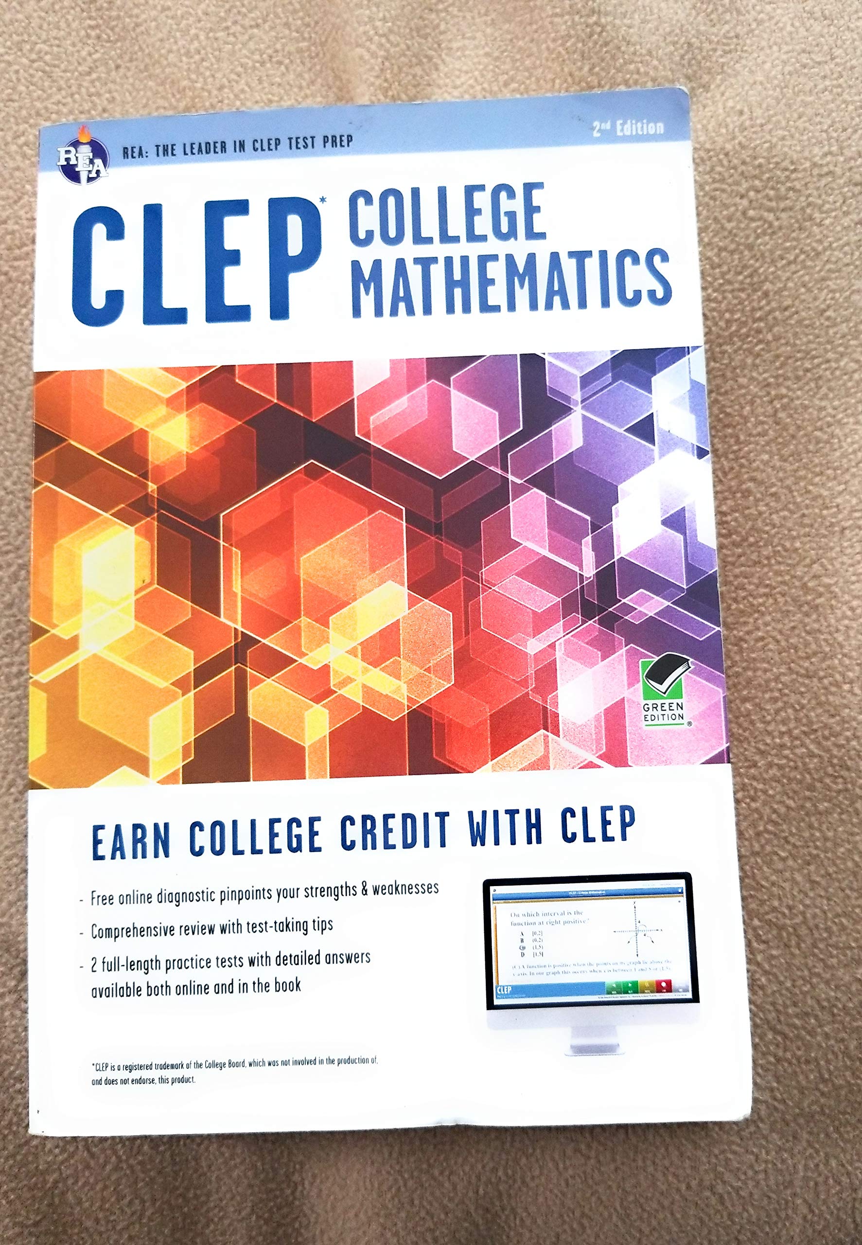 CLEP® College Mathematics Book + Online (CLEP Test Preparation) used book depot