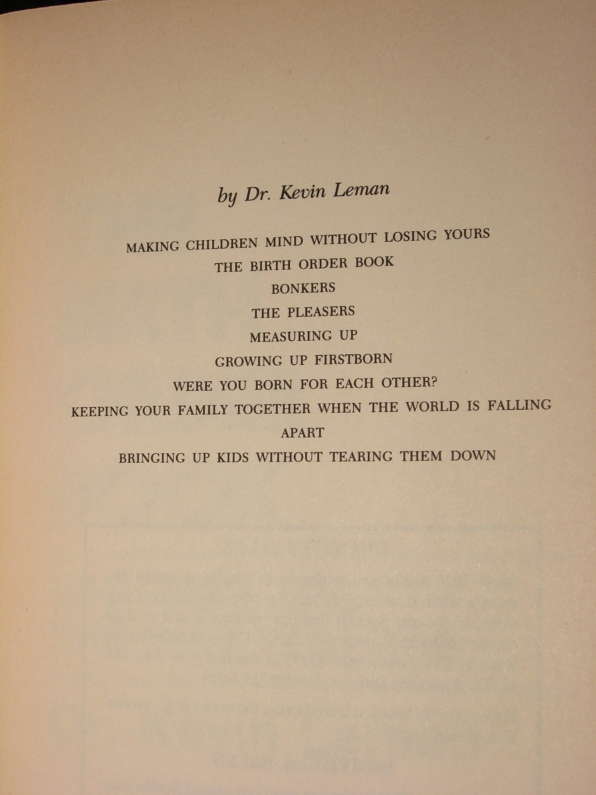 The Birth Order Book: Why You Are the Way You Are used book depot
