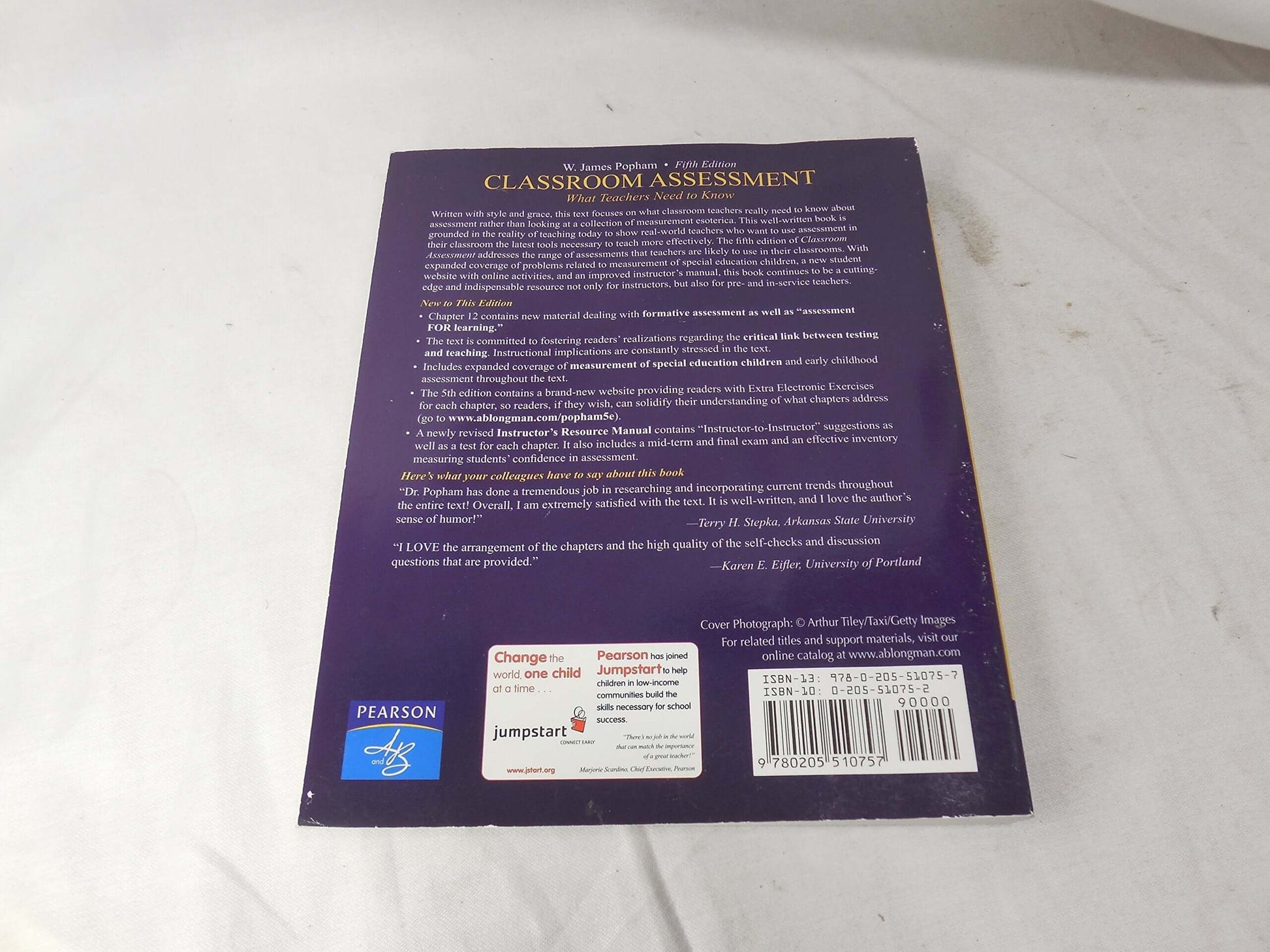 Classroom Assessment: What Teachers Need to Know (5th Edition) used book depot