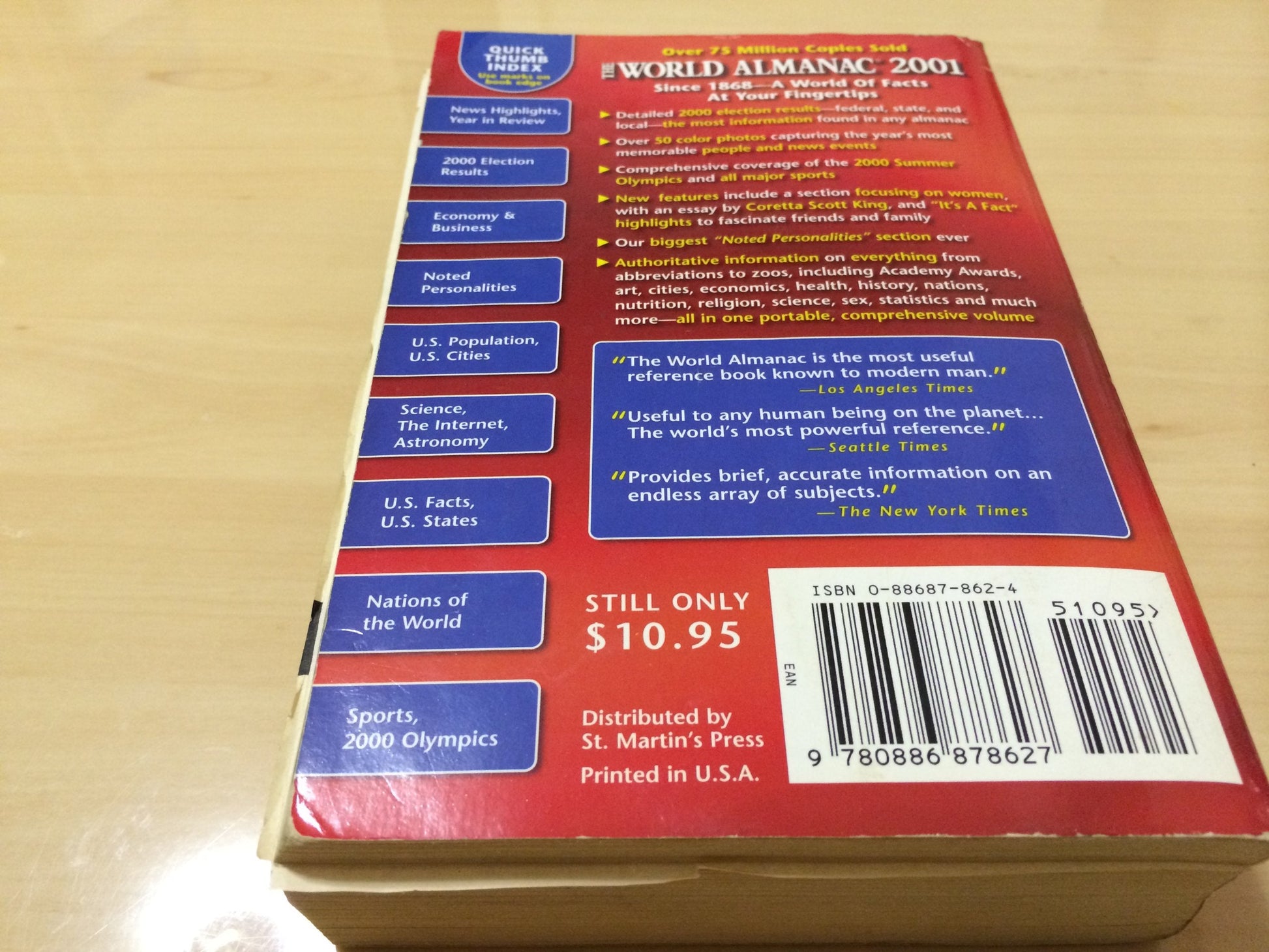 The World Almanac and Book of Facts 2001 used book depot