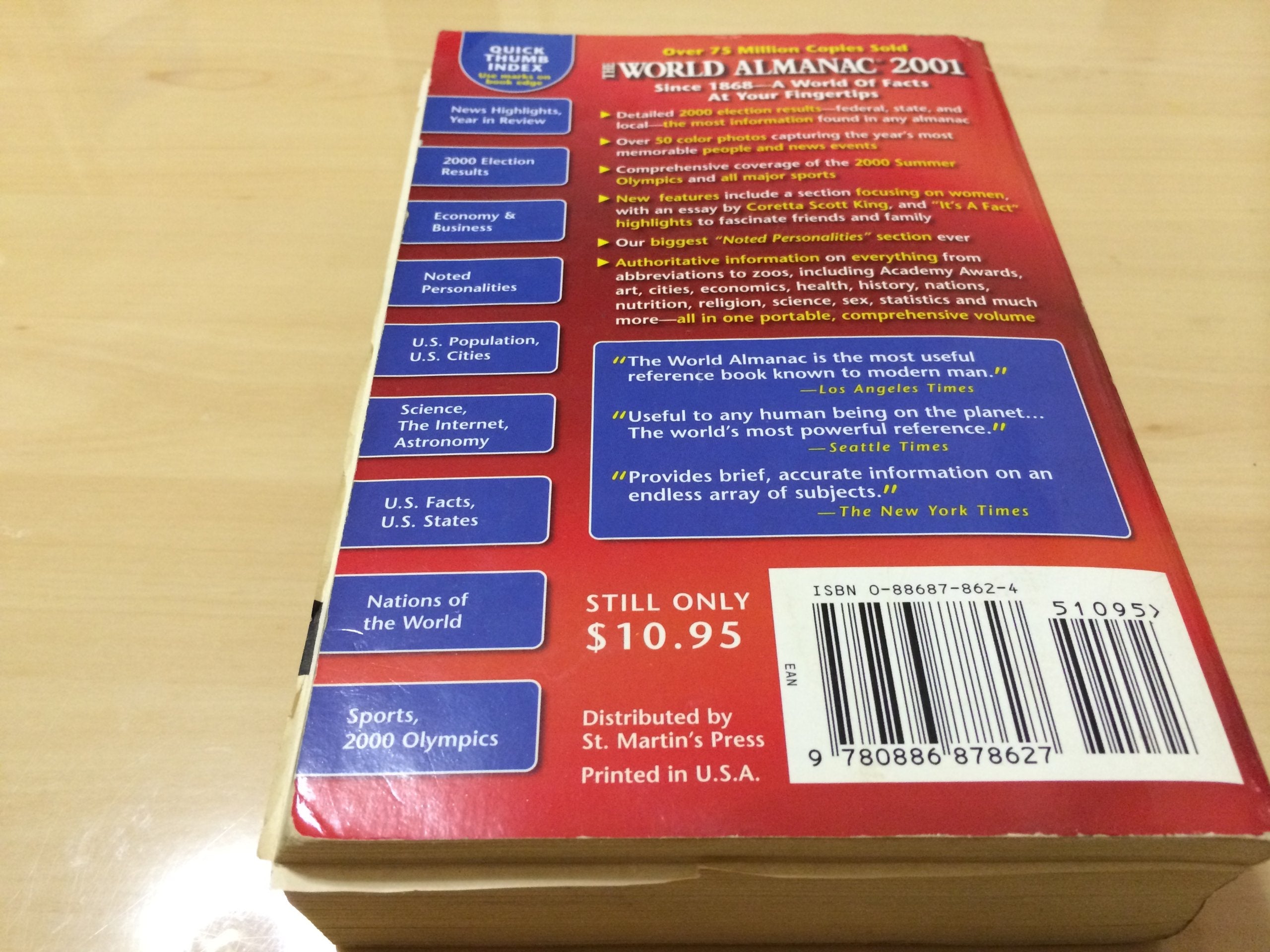 The World Almanac and Book of Facts 2001 used book depot