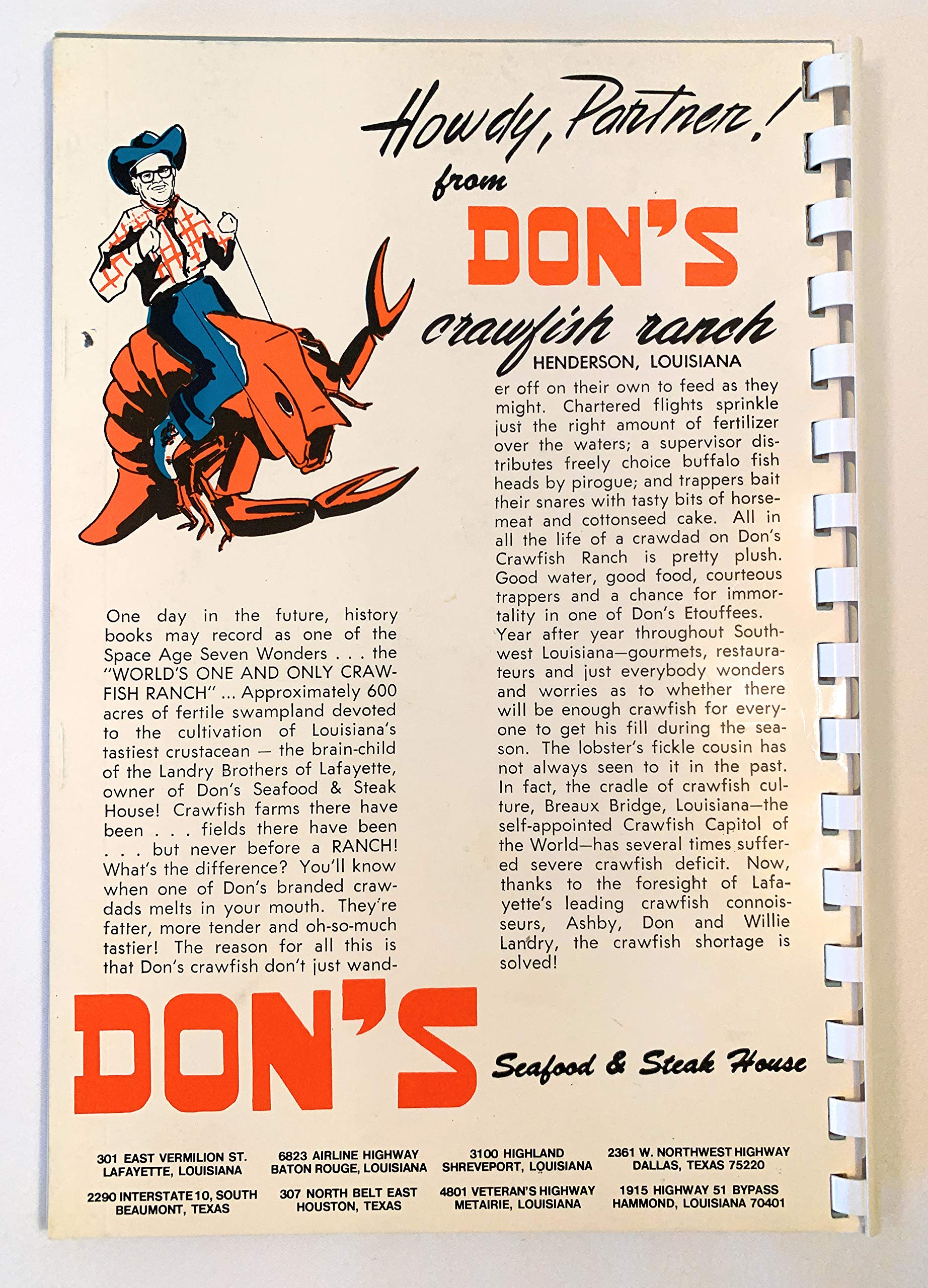 Don's Secrets: Providing Cooking Magic for Our Restaurants in Lafayette, Baton Rouge, Shreveport, Metairie, Beaumont, Houston used book depot
