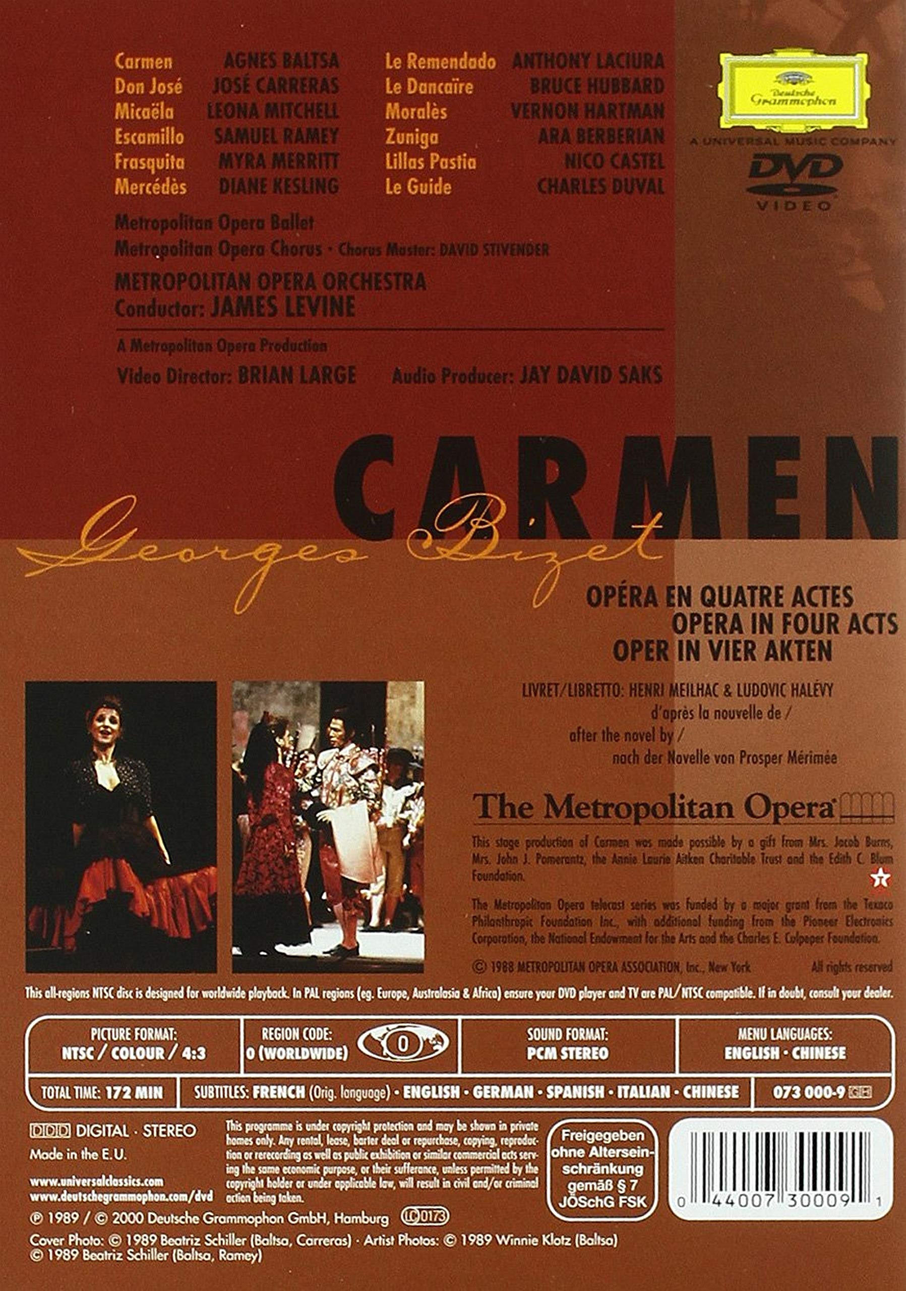 Bizet - Carmen / Levine, Baltsa, Carreras, Metropolitan Opera used book depot