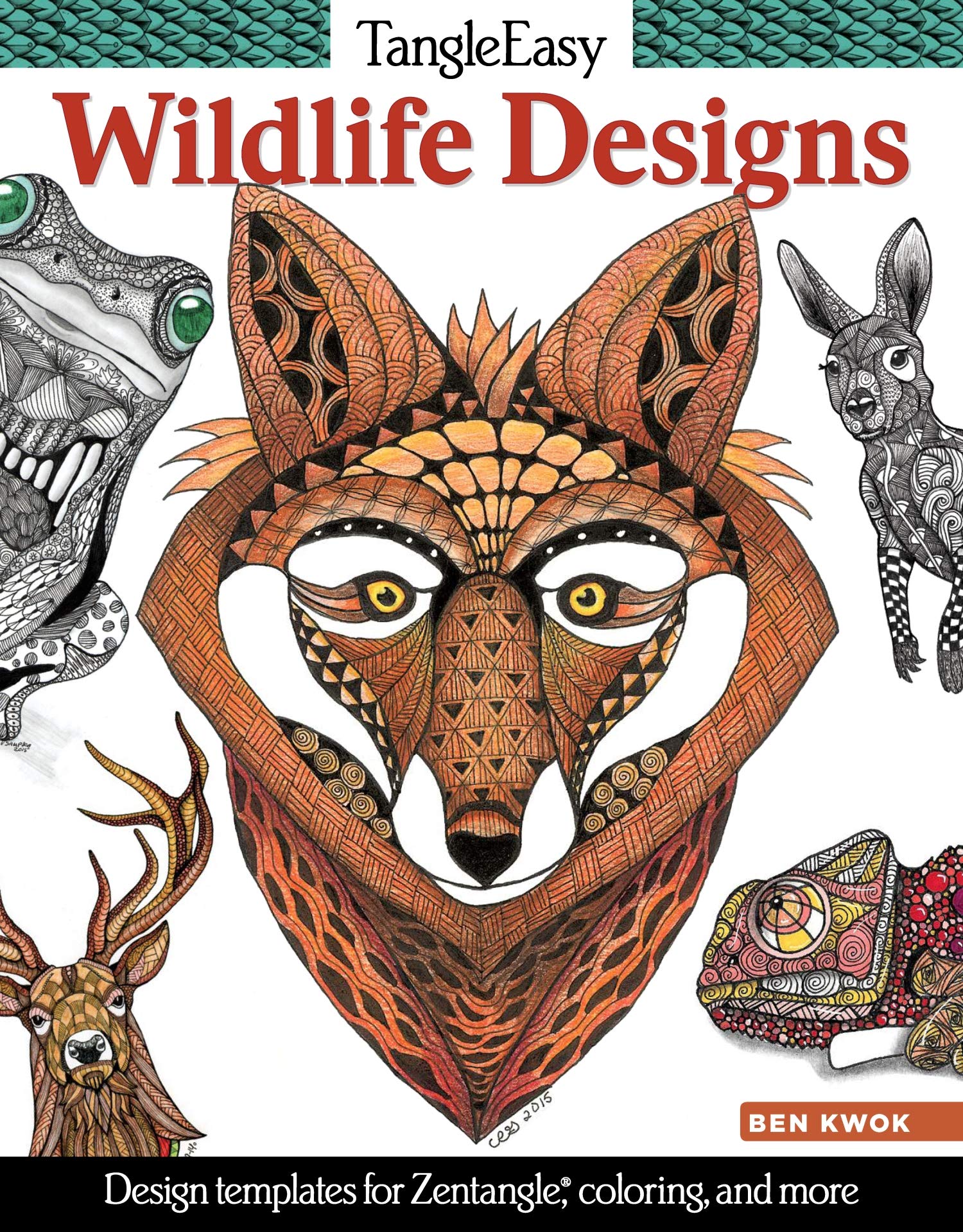 TangleEasy Wildlife Designs: Design Templates for Zentangle (R), Coloring, and More (Design Originals) Tangle, Pattern, & Color Animal Designs like a Llama, Tiger, Lion, Kangaroo, Bear, Koala used book depot