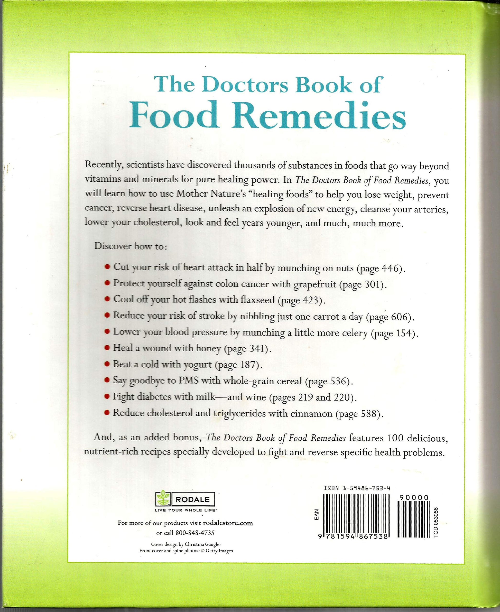 The Doctor's Book of Food Remedies - Fully Revised & Updated by Yeager, Selene (2007) Hardcover used book depot